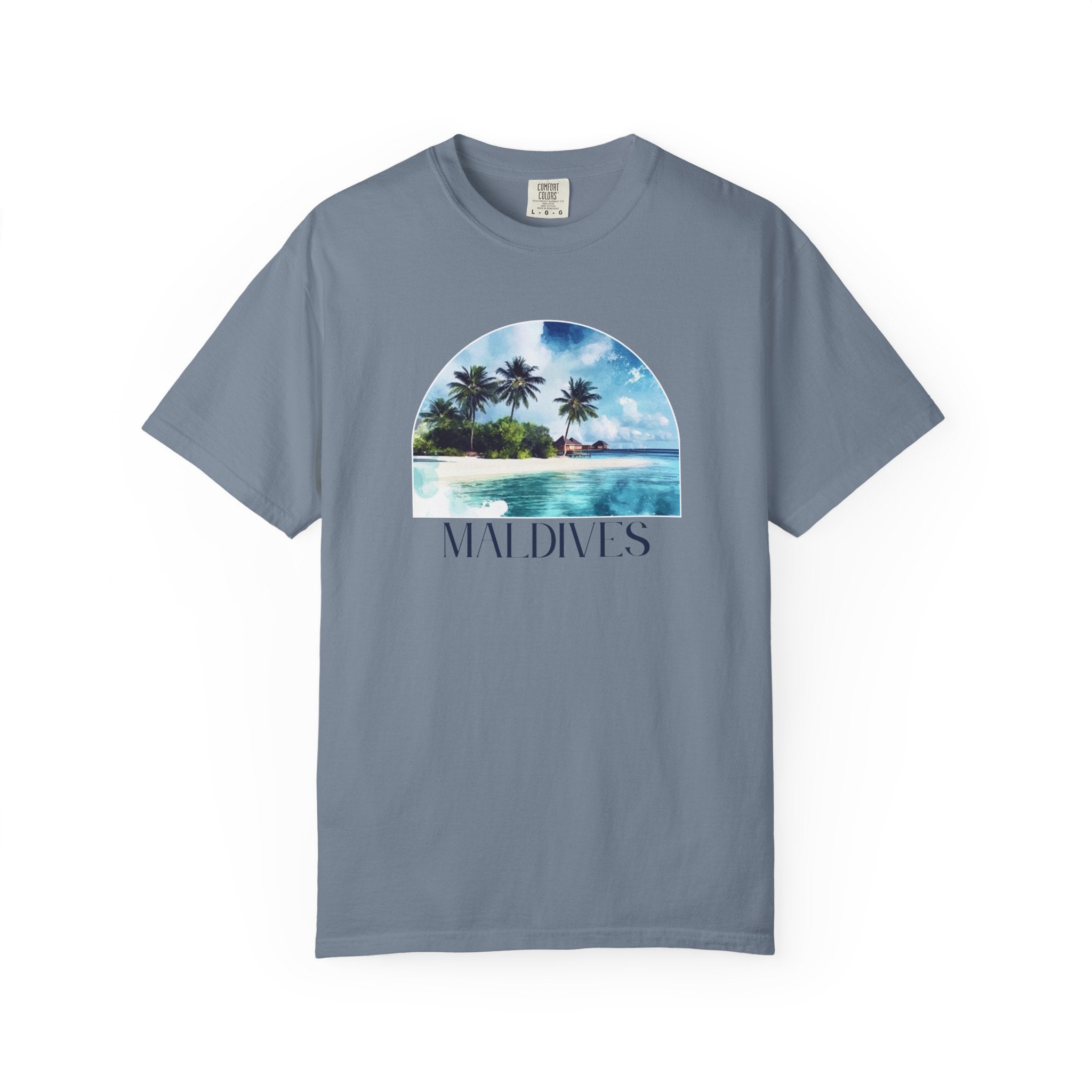 Maldives Palm Trees Beach Tropical Paradise Tee