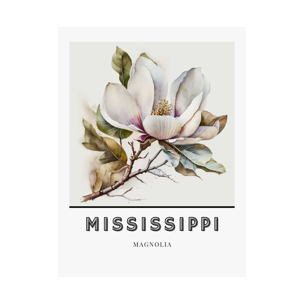 Mississippi State Flower Poster - Magnolia Print