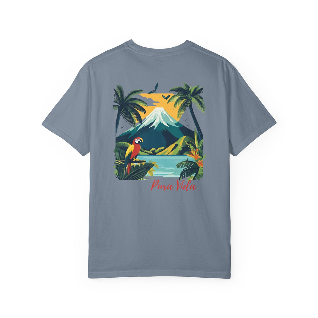 Costa Rica Volcano Jungle Macaw Graphic Tee