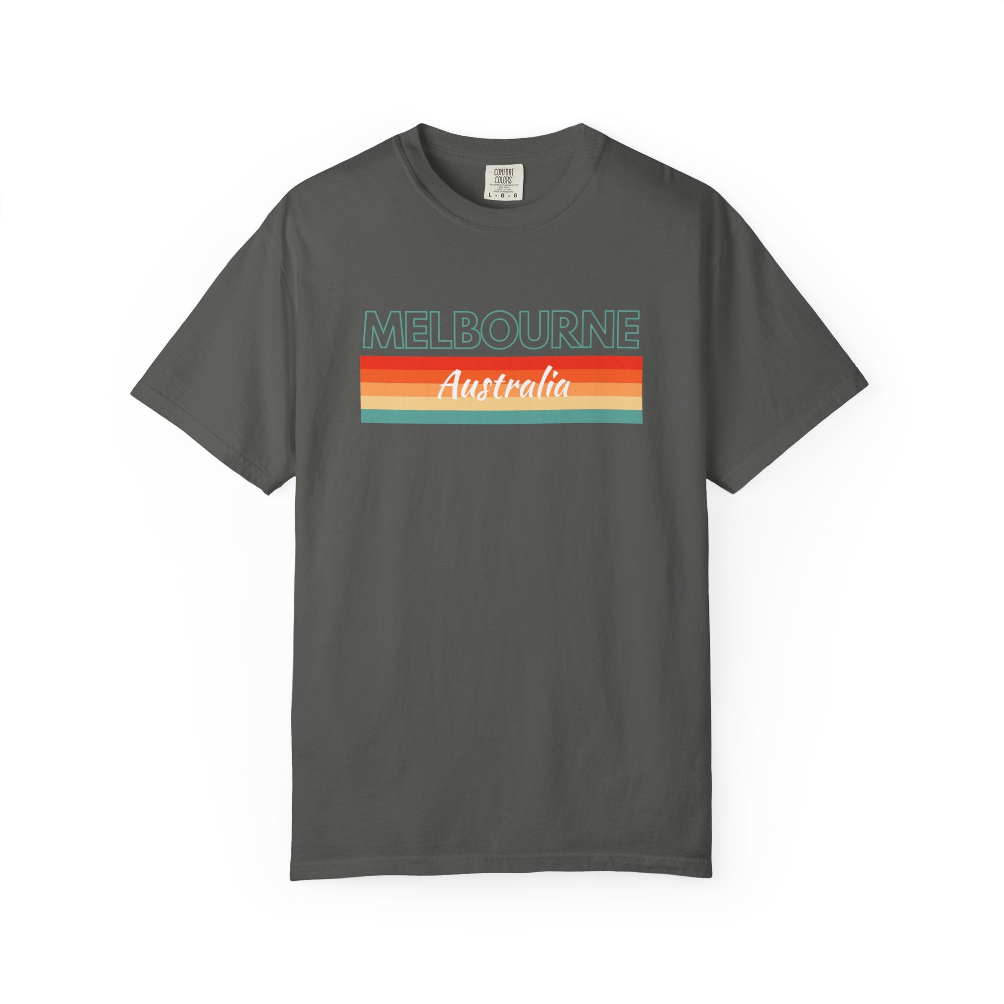 Melbourne Australia Rainbow Banner Colorful Tee