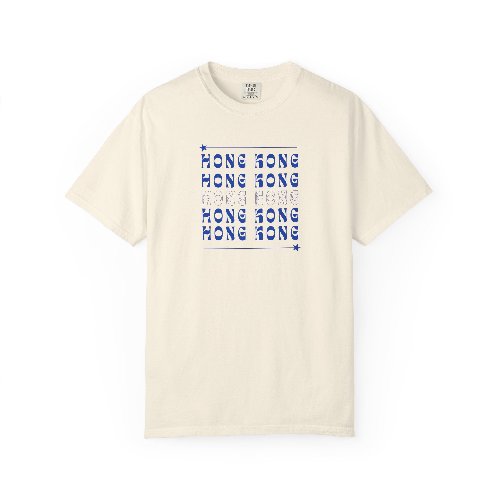 Hong Kong Minimalist Stacked Typography Tee