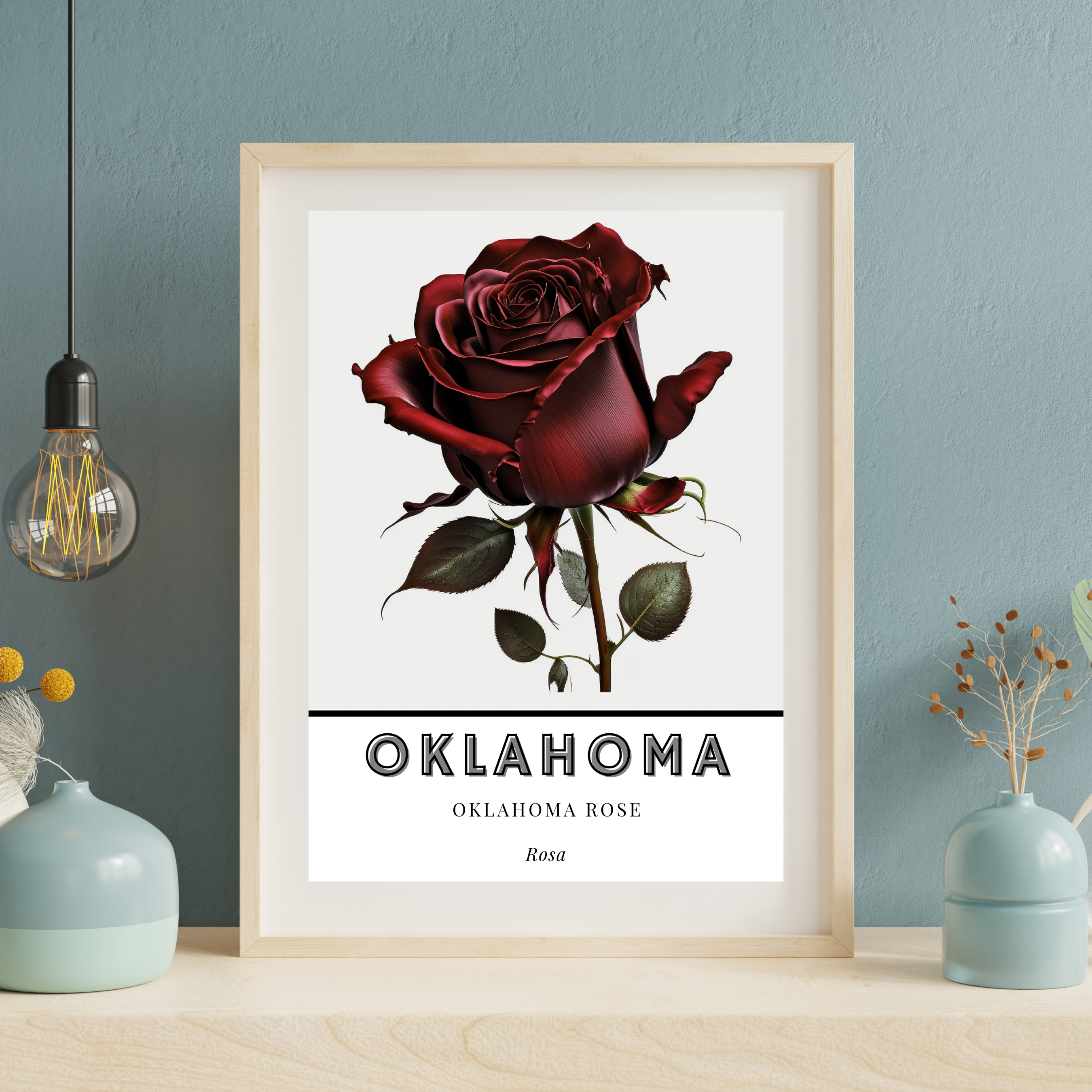 Oklahoma State Flower Poster - Mistletoe Botanical Print