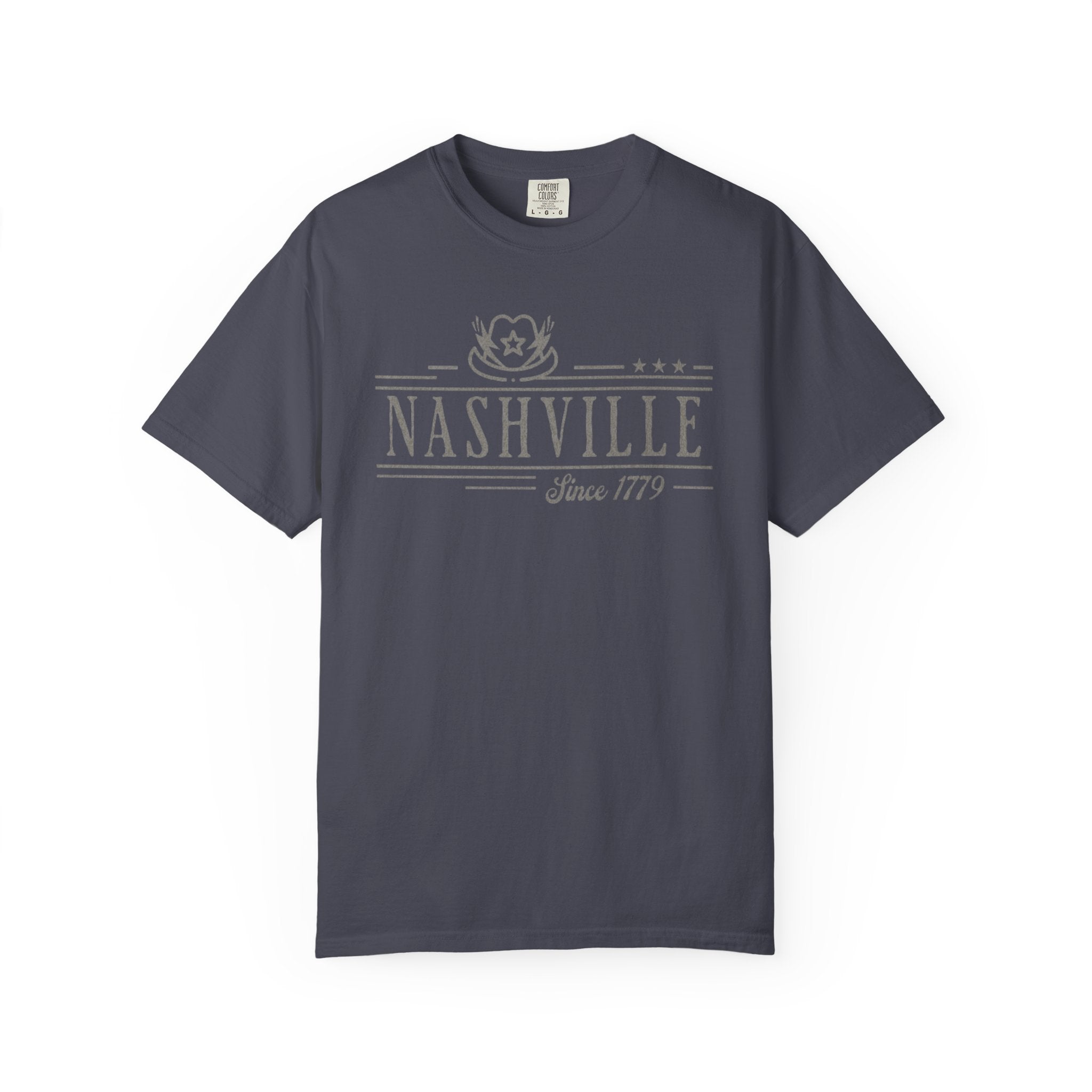 Nashville Tennessee Cowboy Hat Minimalist Music City Tee