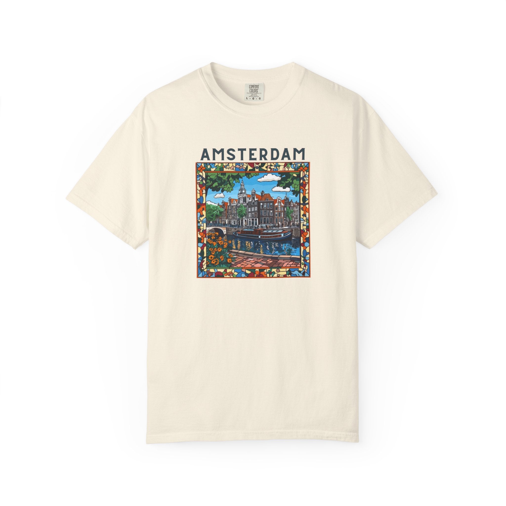 Amsterdam Netherlands Canal Houses Tile Border Tee