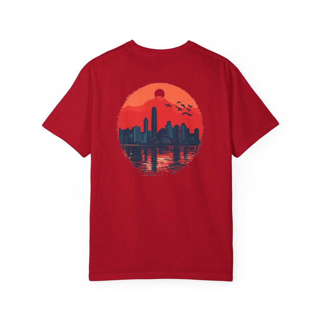 Hong Kong Cityscape Skyline Back Print Tee