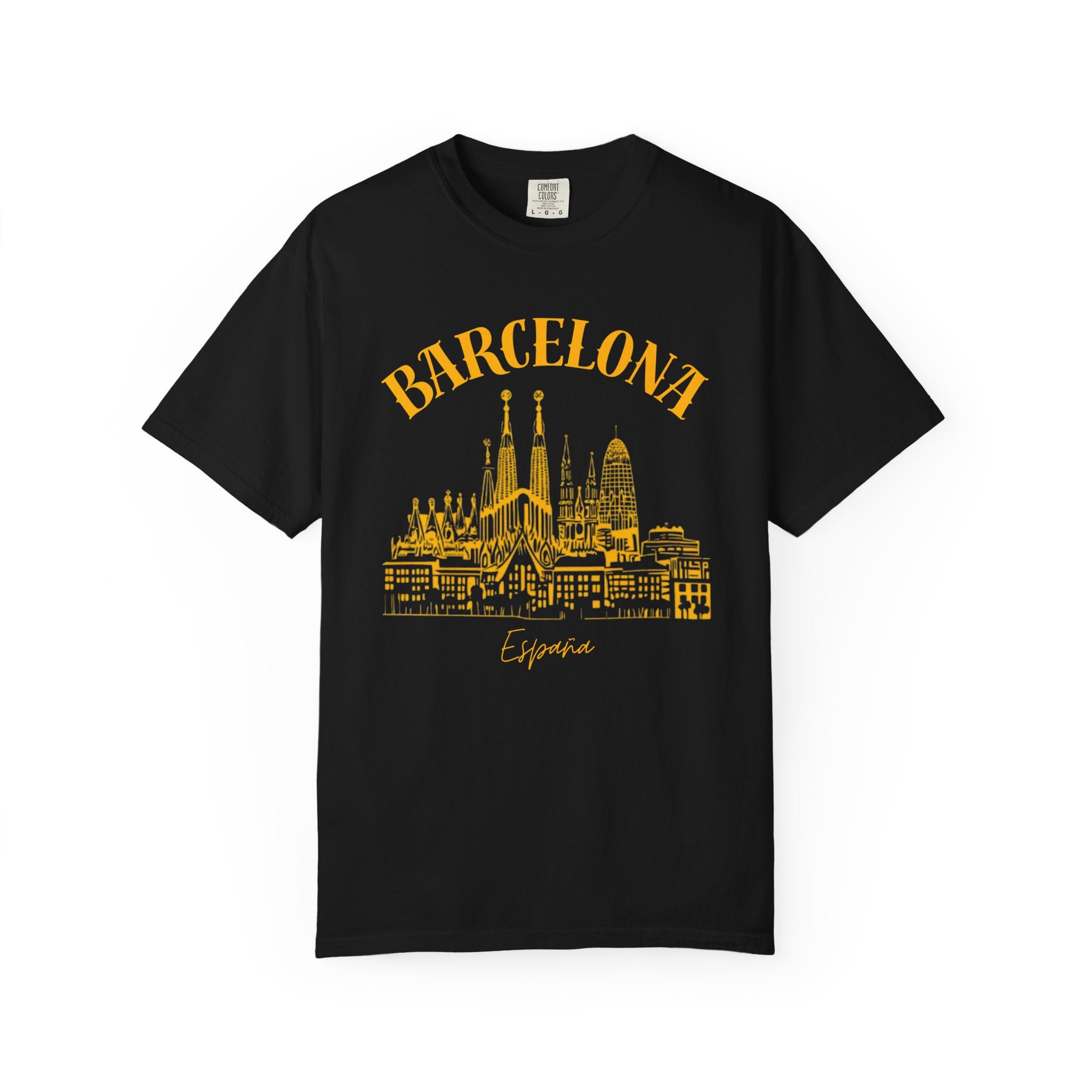 Barcelona Spain Minimalist Skyline Travel Tee