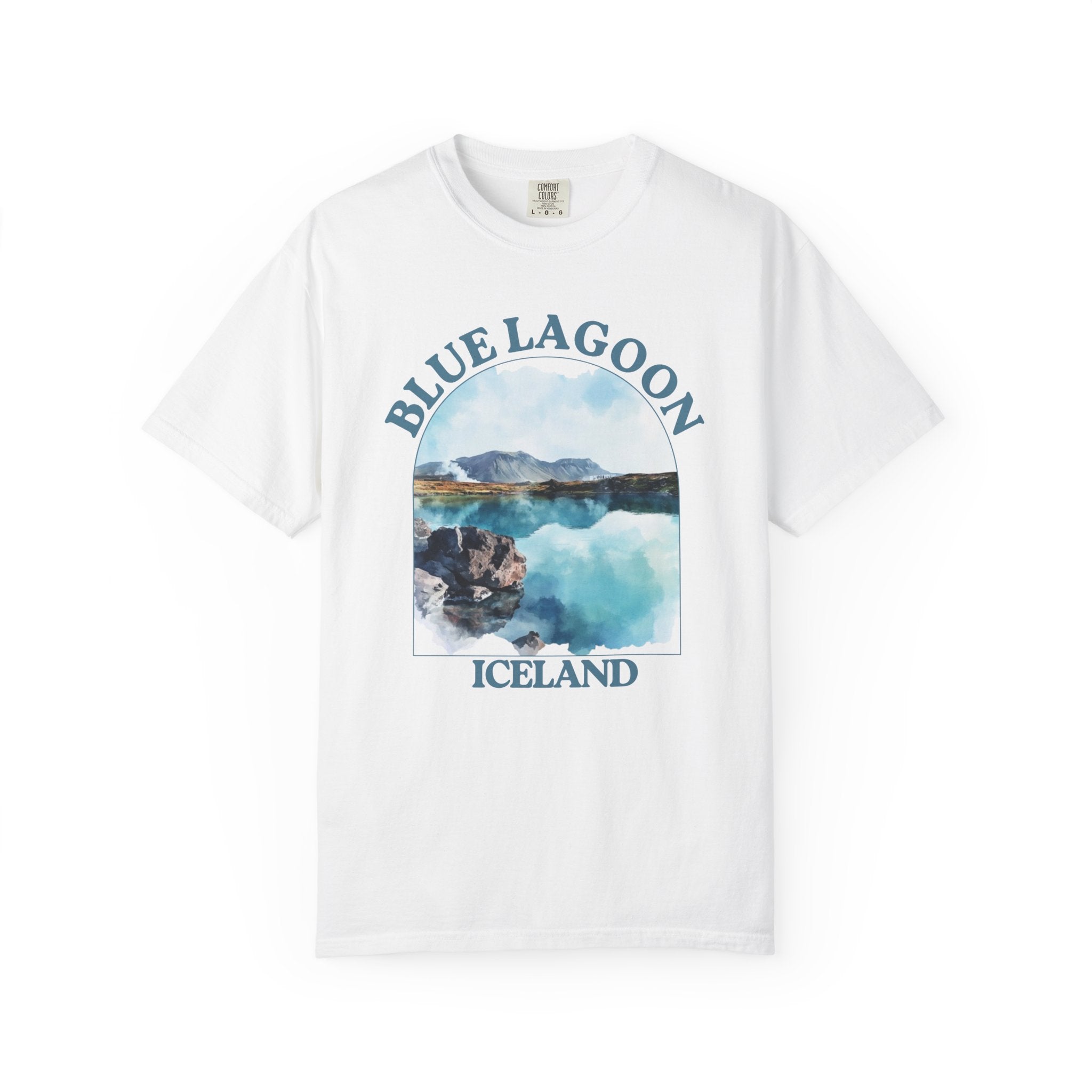 Iceland Blue Lagoon Watercolor Geothermal Tee