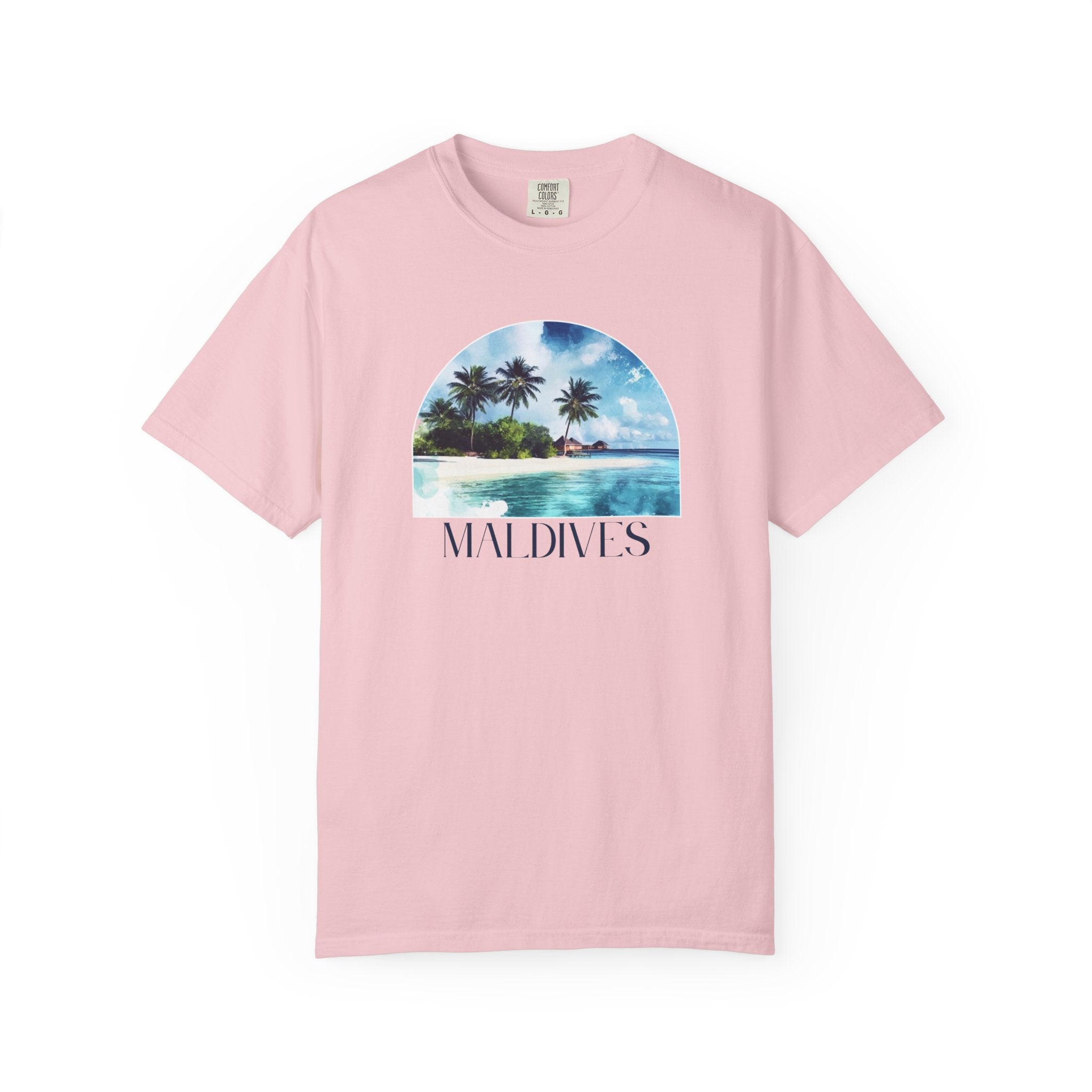 Maldives Palm Trees Beach Tropical Paradise Tee
