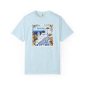 Santorini Greece Blue Domes Floral Travel Tee