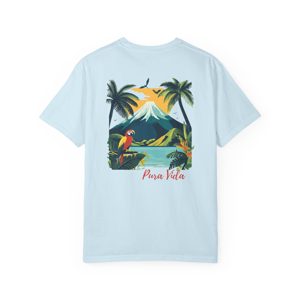 Costa Rica Volcano Jungle Macaw Graphic Tee