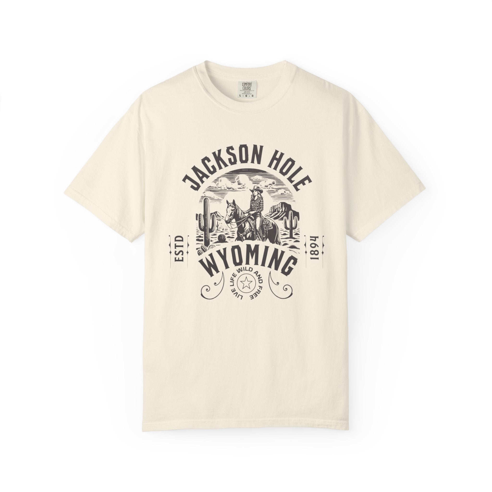 Jackson Hole Wyoming Cowgirl Wild and Free Western Tee