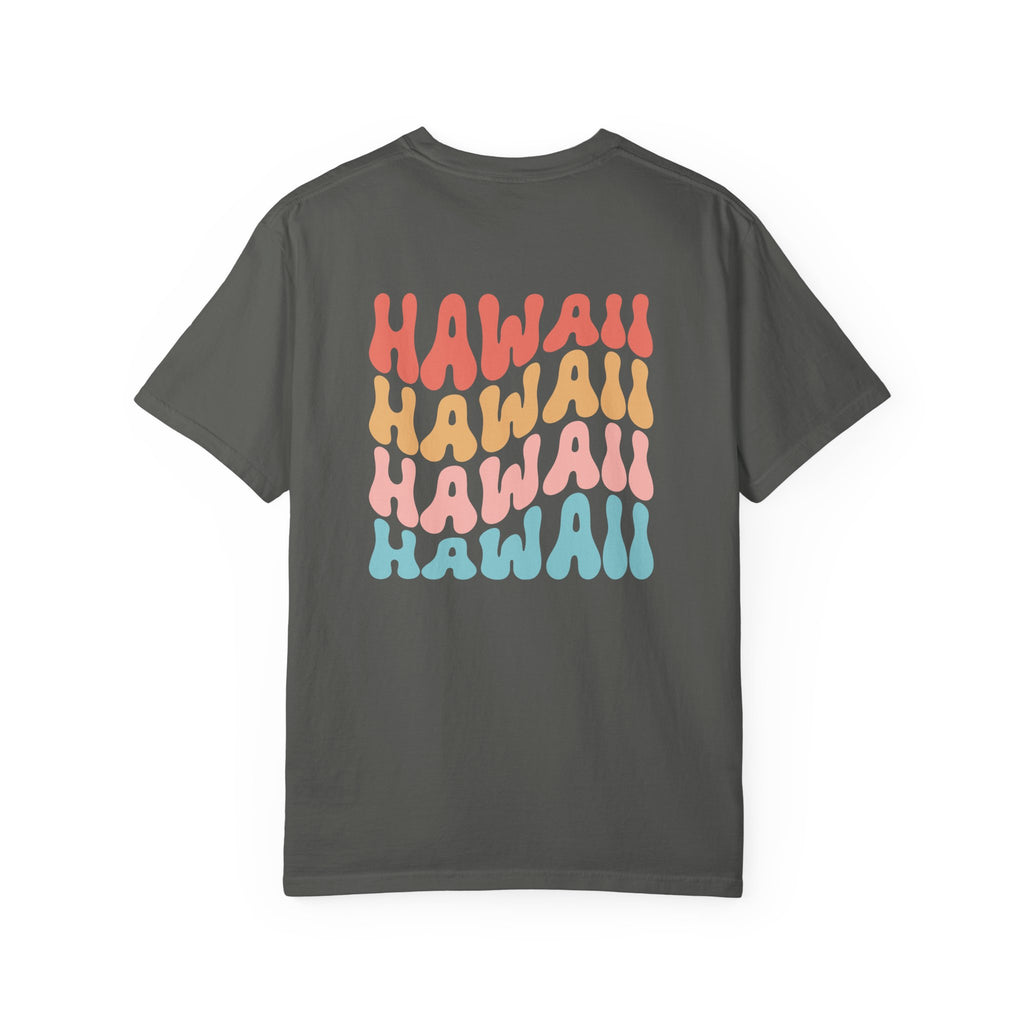 Hawaii Aloha Rainbow Colorful Wavy Island Tee