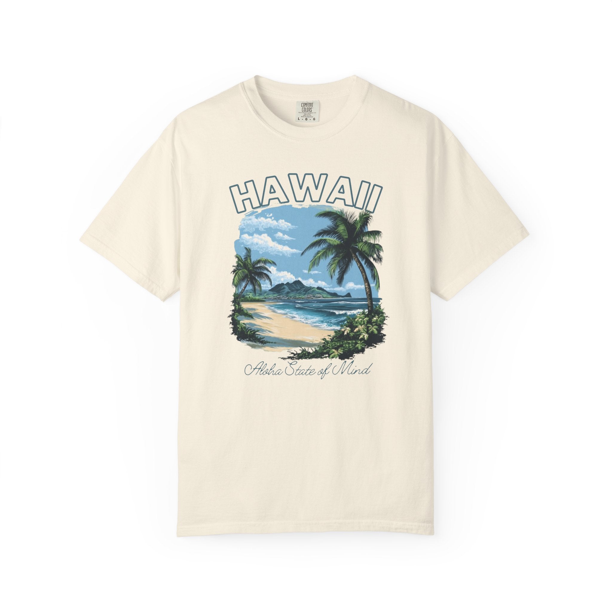 Hawaii Aloha State of Mind Beach Palm Tee