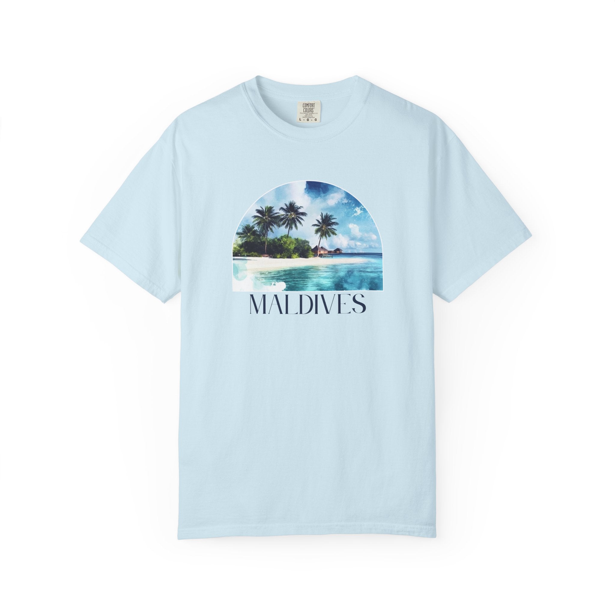Maldives Palm Trees Beach Tropical Paradise Tee