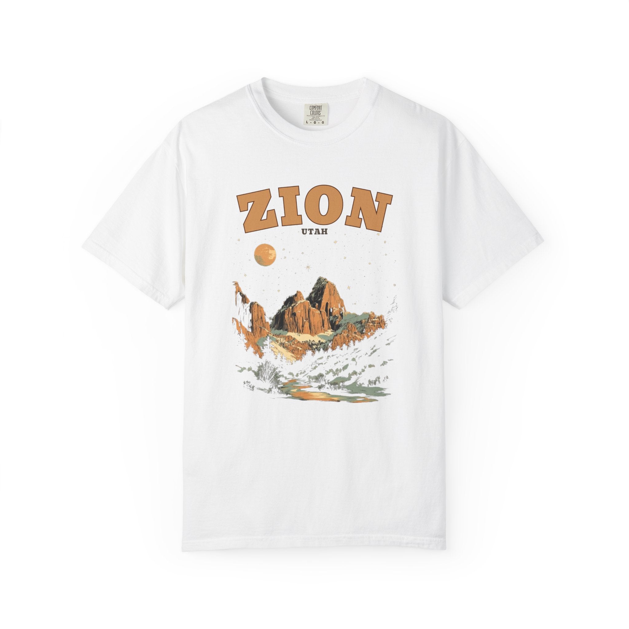 Zion Starry Night Red Rock Mountains Tee