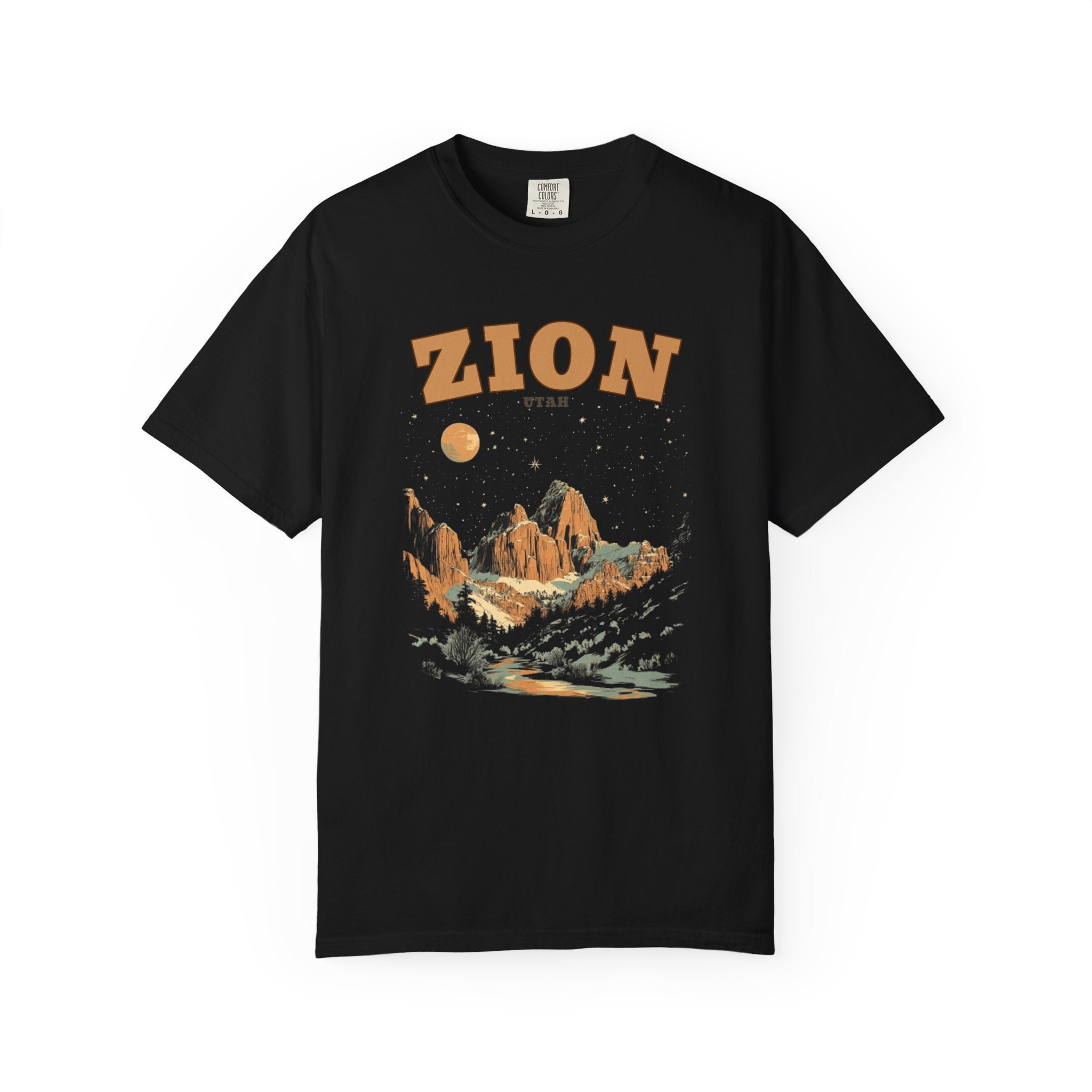 Zion Starry Night Red Rock Mountains Tee