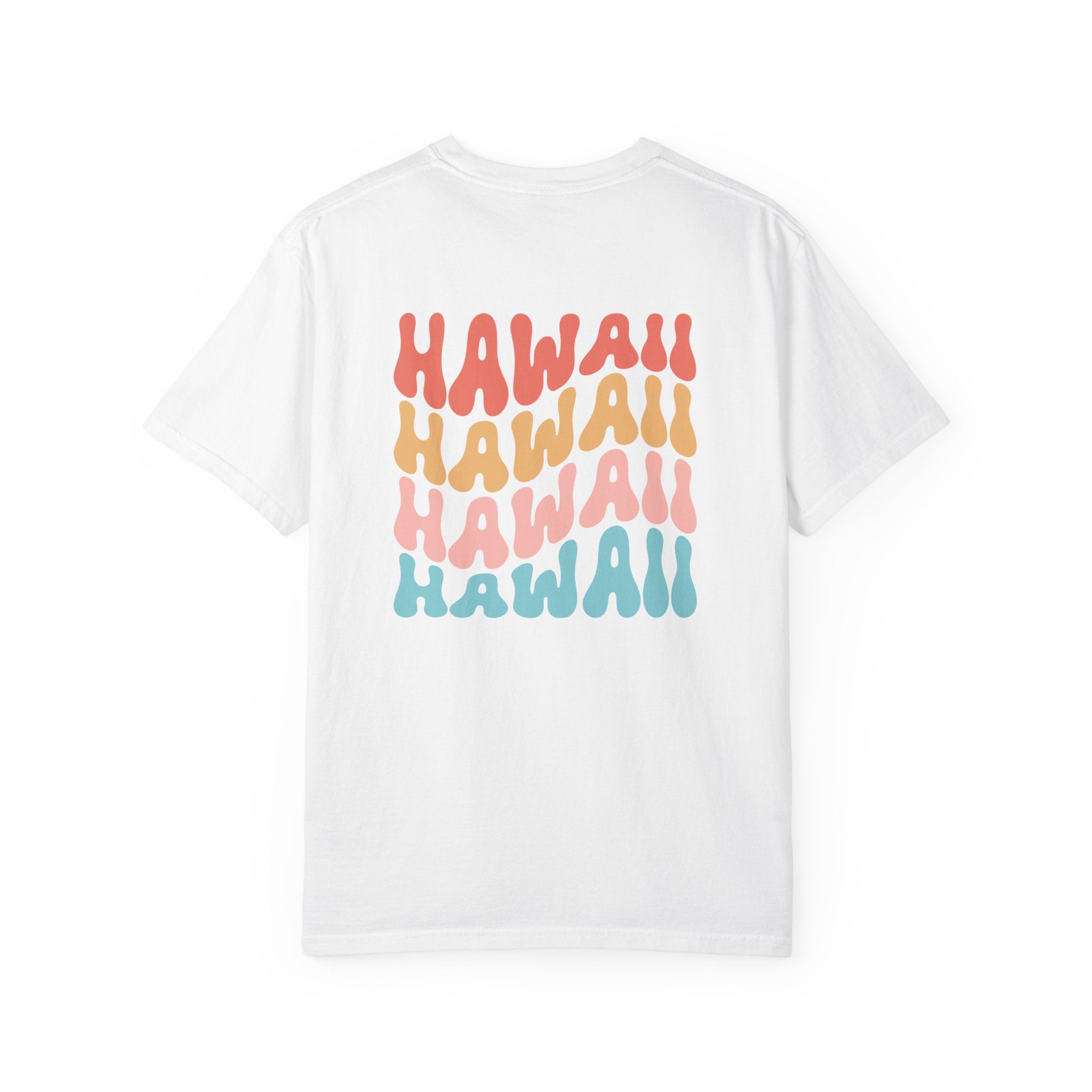 Hawaii Aloha Rainbow Colorful Wavy Island Tee