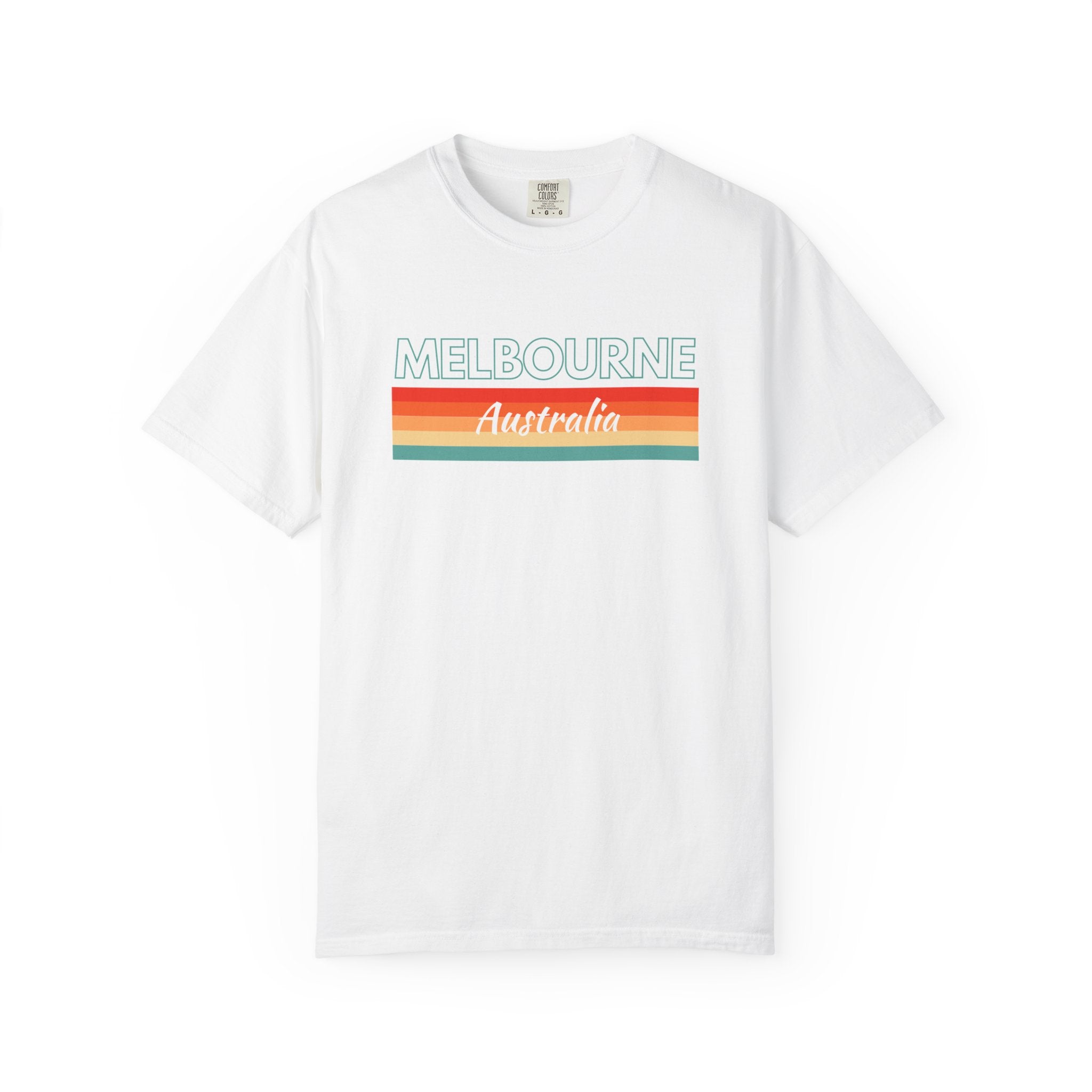 Melbourne Australia Rainbow Banner Colorful Tee