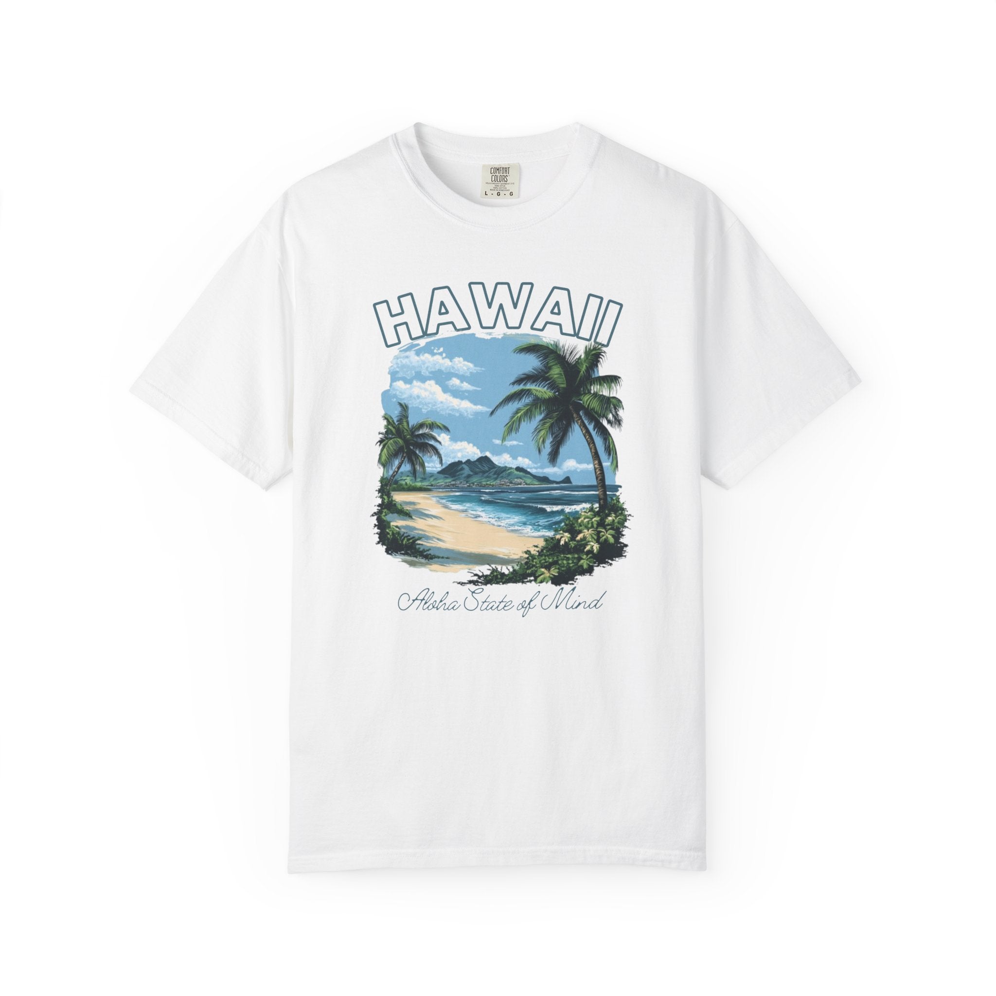 Hawaii Aloha State of Mind Beach Palm Tee