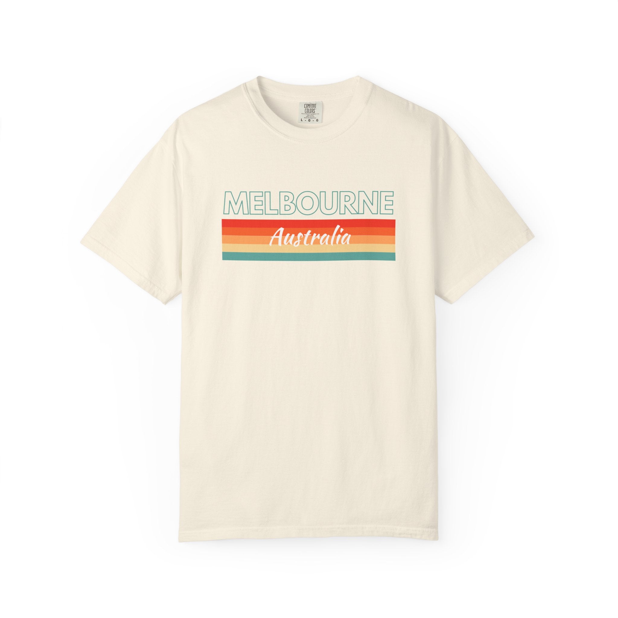 Melbourne Australia Rainbow Banner Colorful Tee