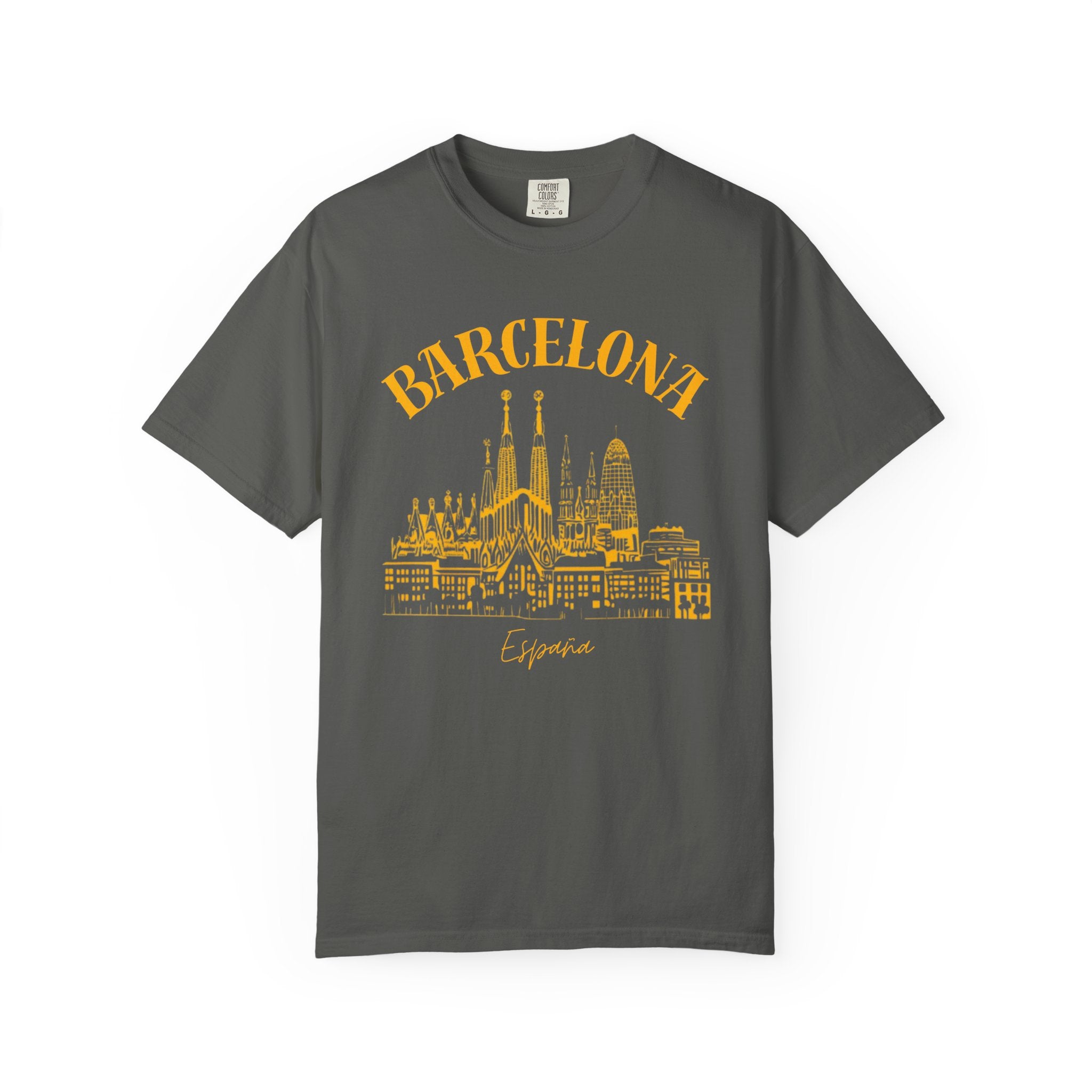 Barcelona Spain Minimalist Skyline Travel Tee