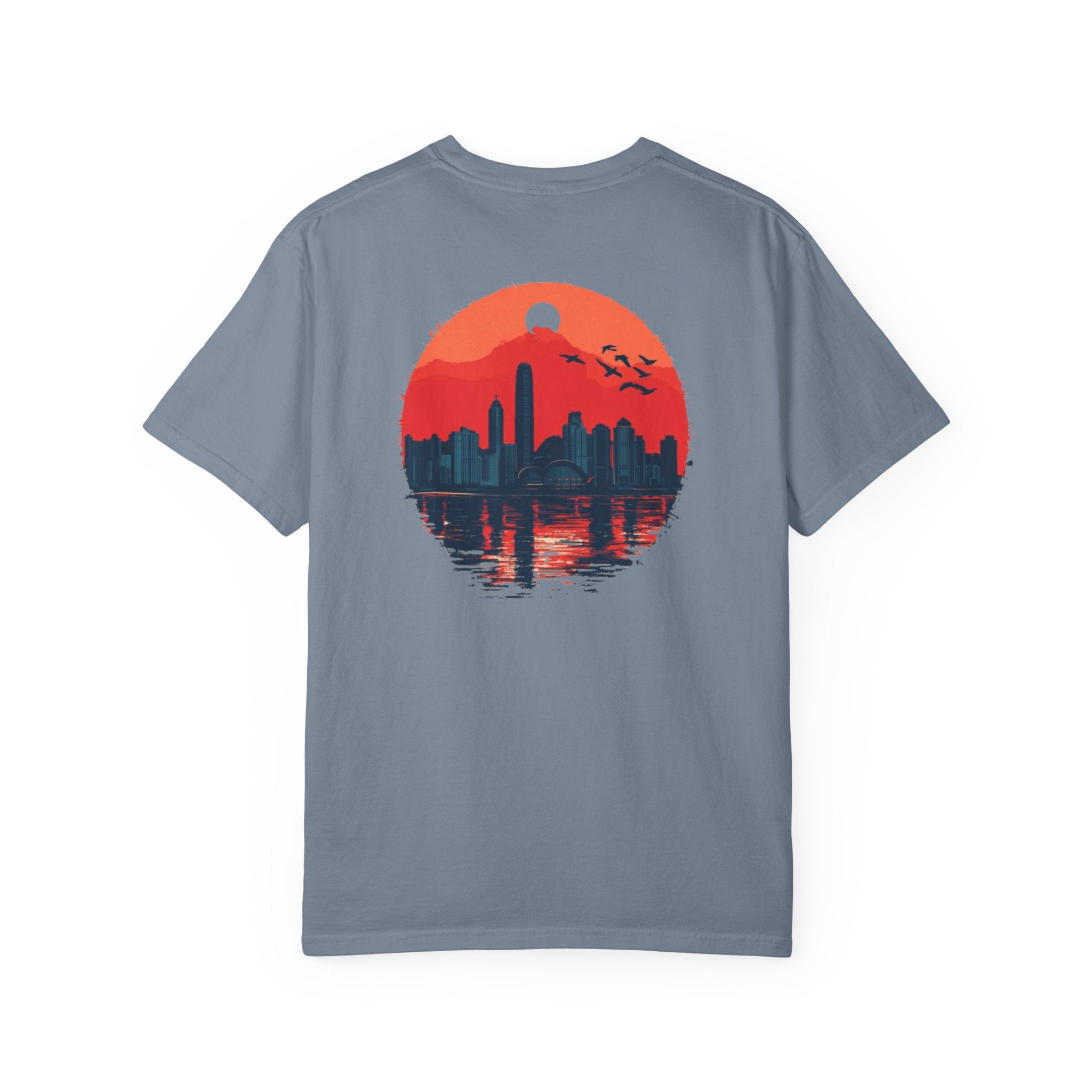 Hong Kong Cityscape Skyline Back Print Tee
