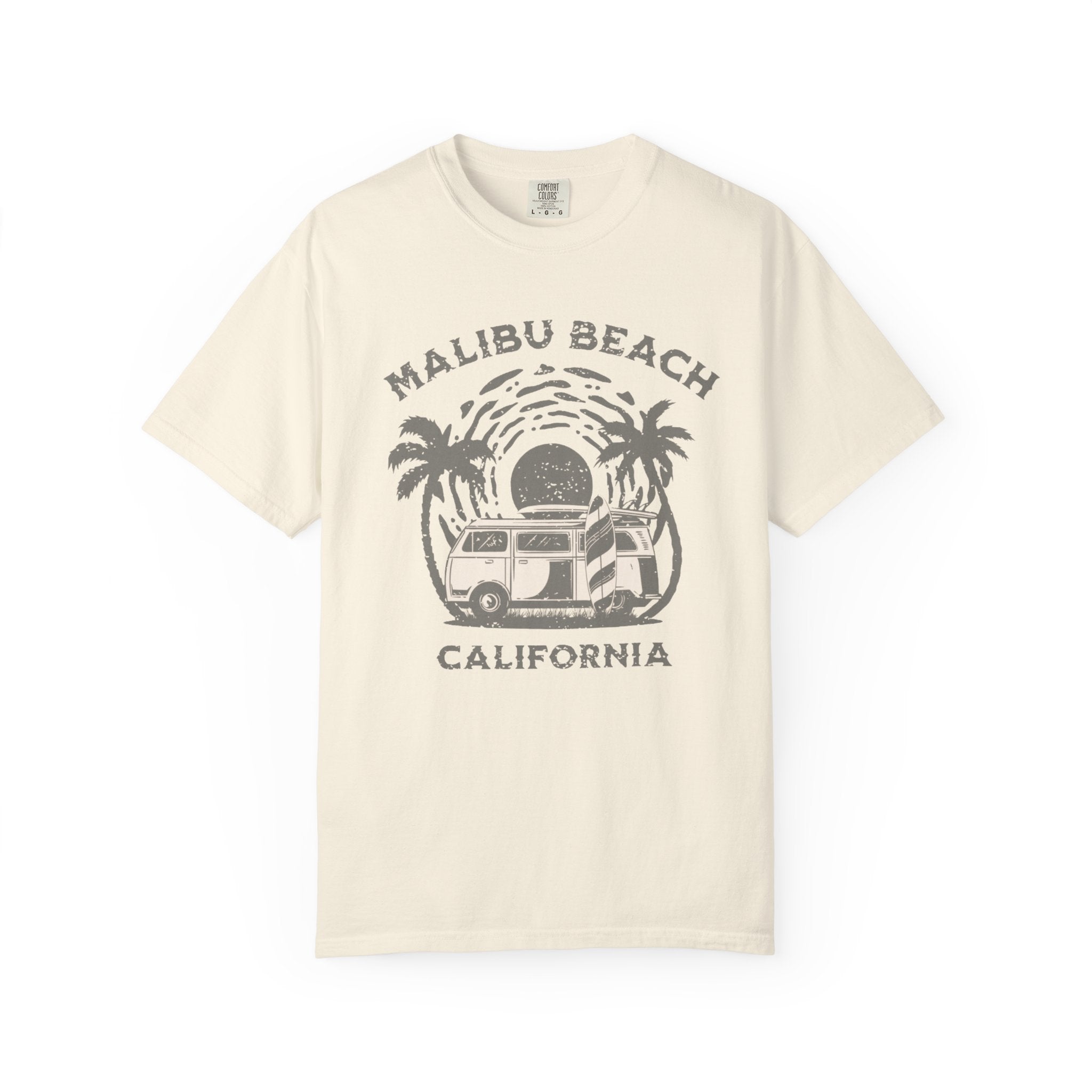 Malibu Beach California Van Life Palm Trees Tee