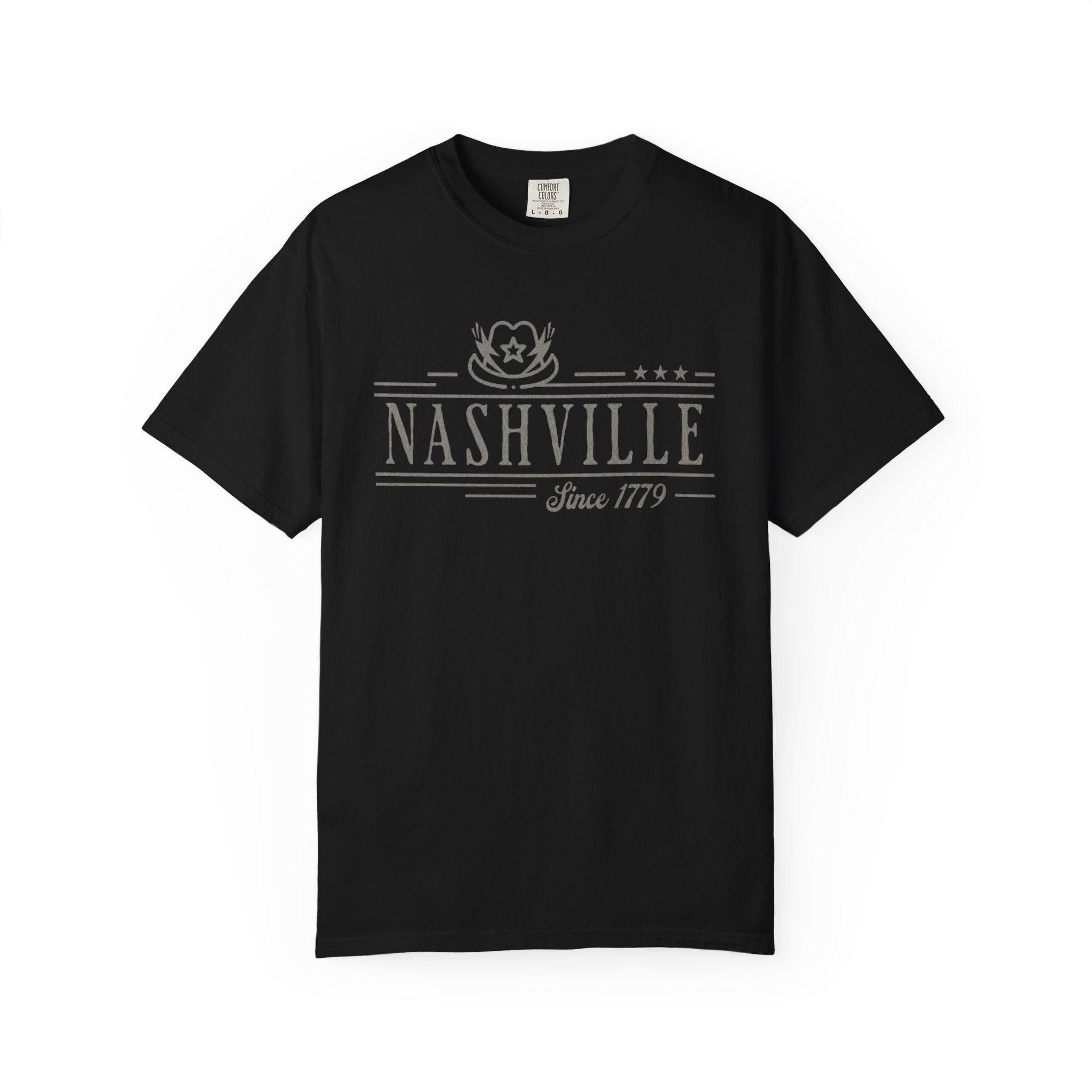 Nashville Tennessee Cowboy Hat Minimalist Music City Tee