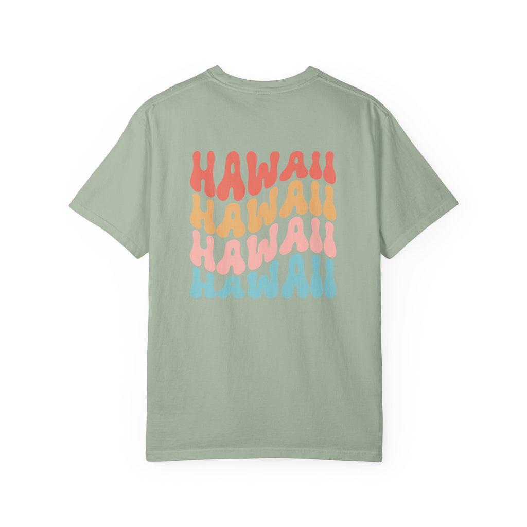 Hawaii Aloha Rainbow Colorful Wavy Island Tee