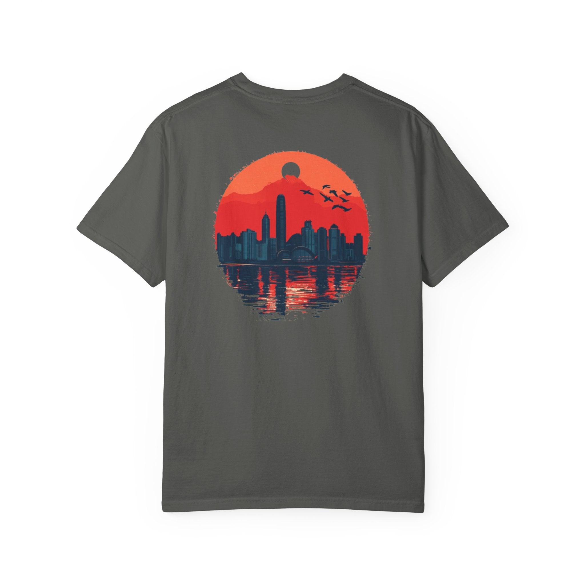 Hong Kong Cityscape Skyline Back Print Tee