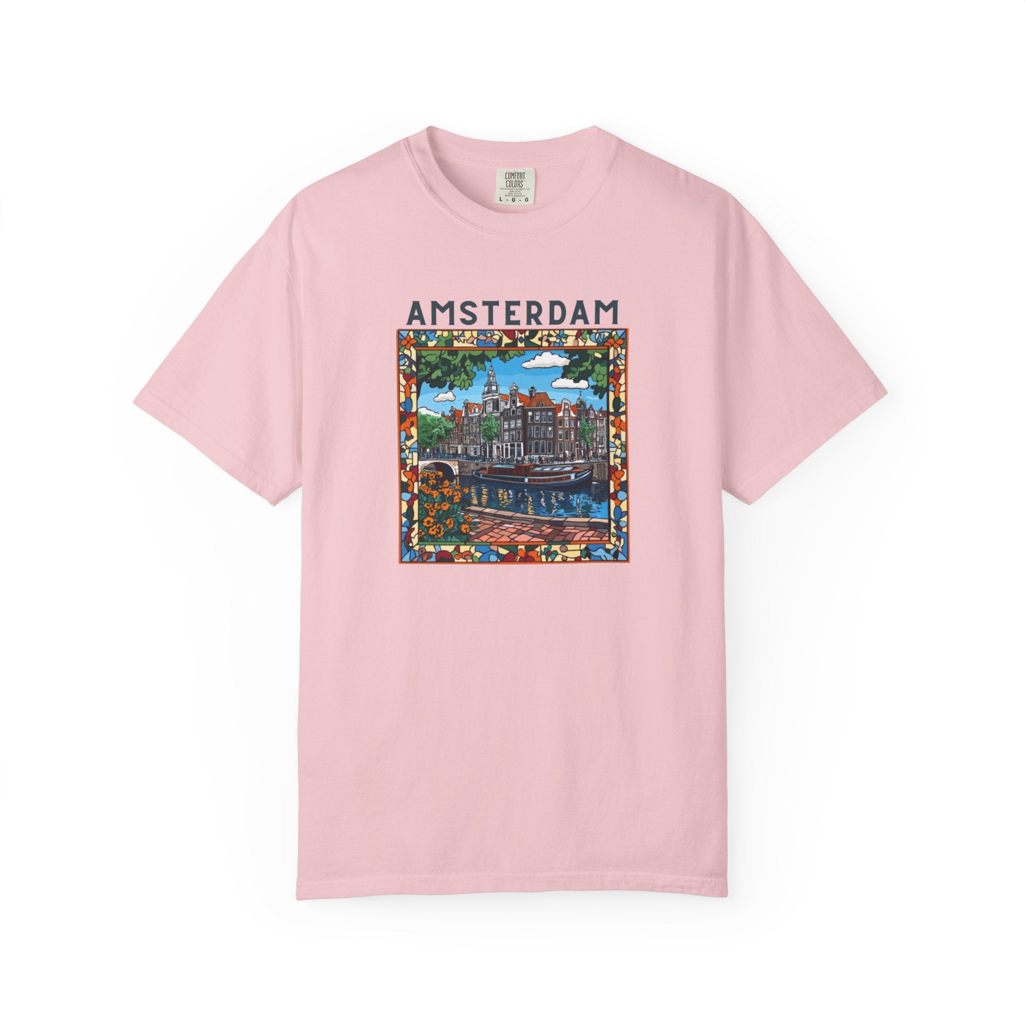 Amsterdam Netherlands Canal Houses Tile Border Tee