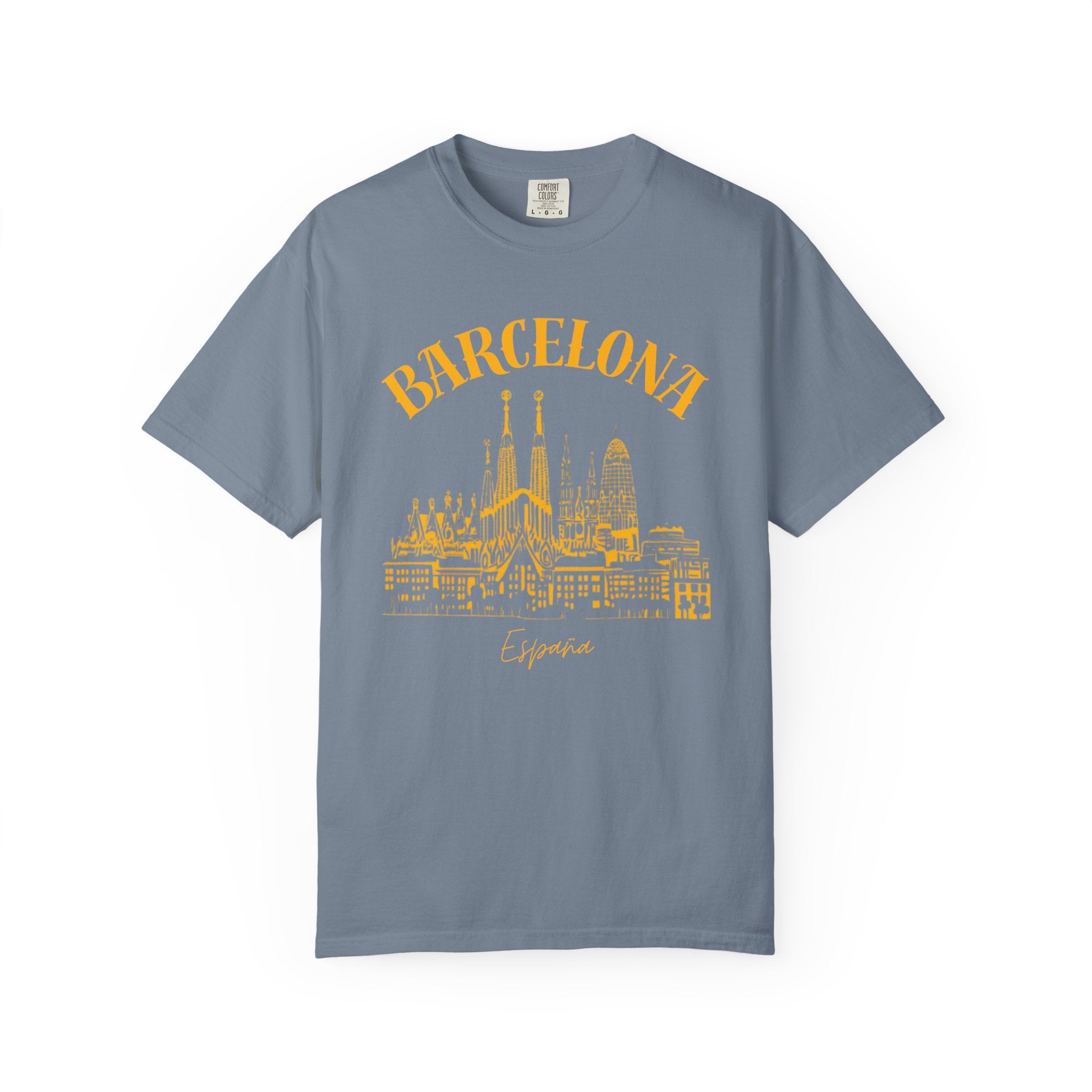 Barcelona Spain Minimalist Skyline Travel Tee