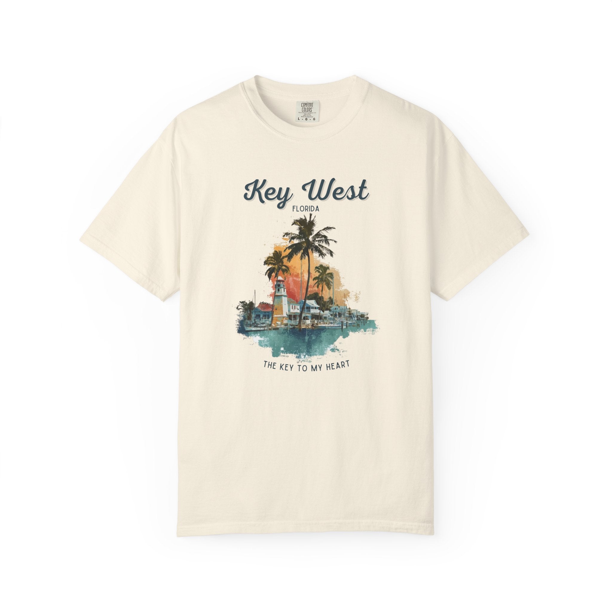 Key West Sunset Lighthouse Beach Travel Tee