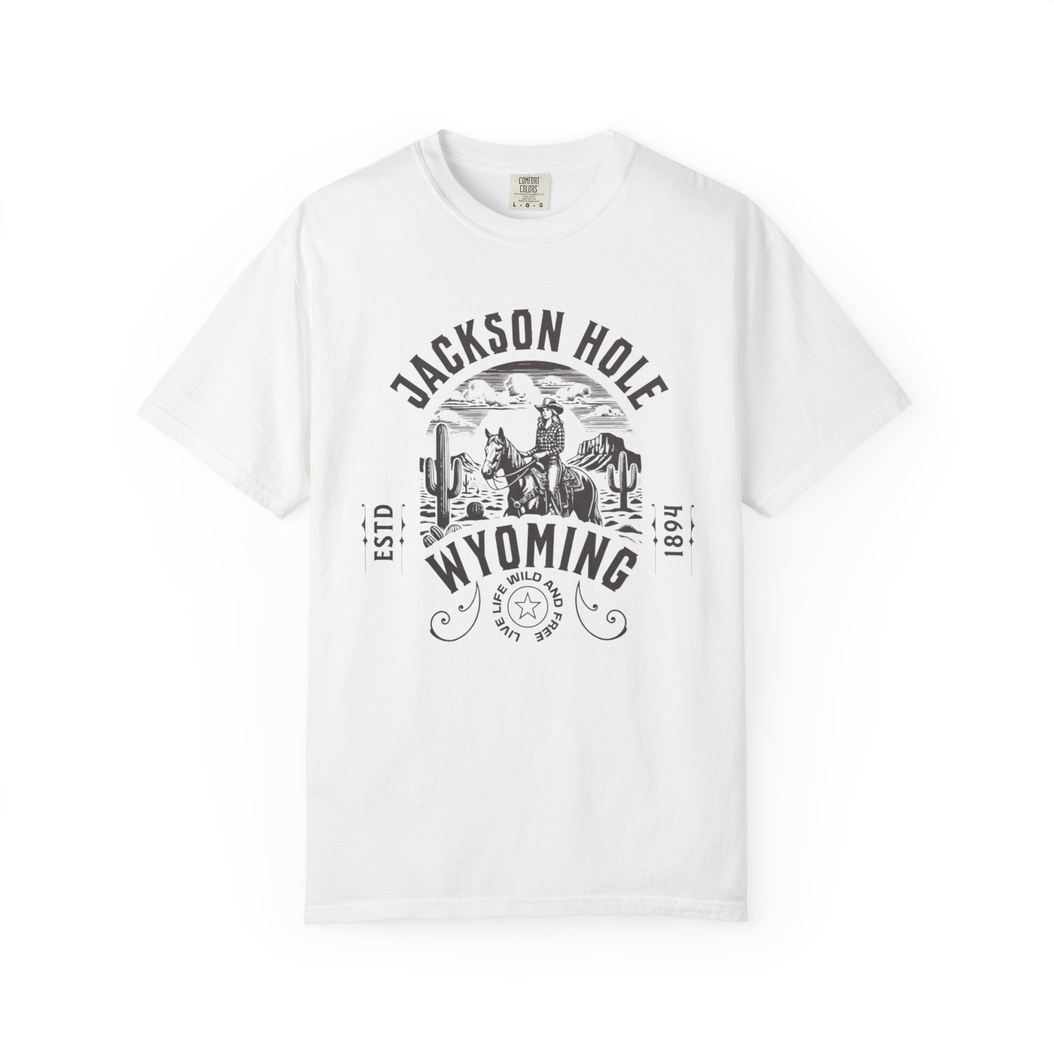 Jackson Hole Wyoming Cowgirl Wild and Free Western Tee