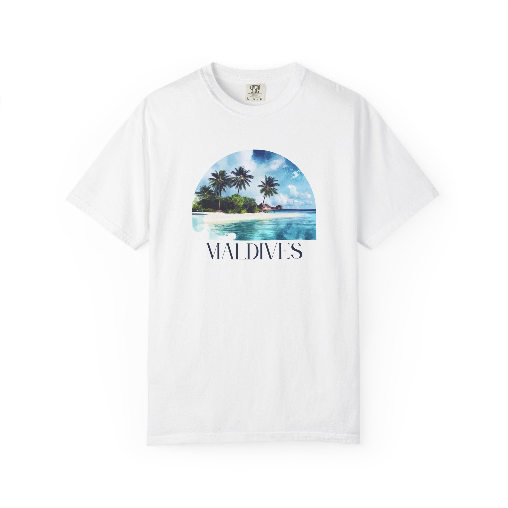 Maldives Palm Trees Beach Tropical Paradise Tee