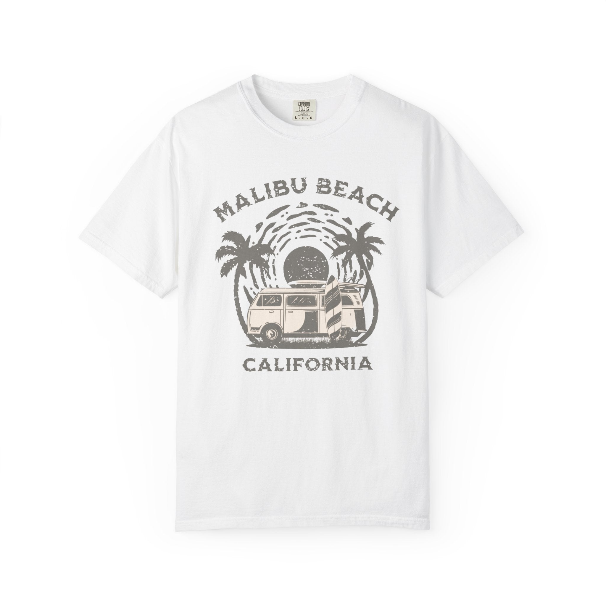 Malibu Beach California Van Life Palm Trees Tee