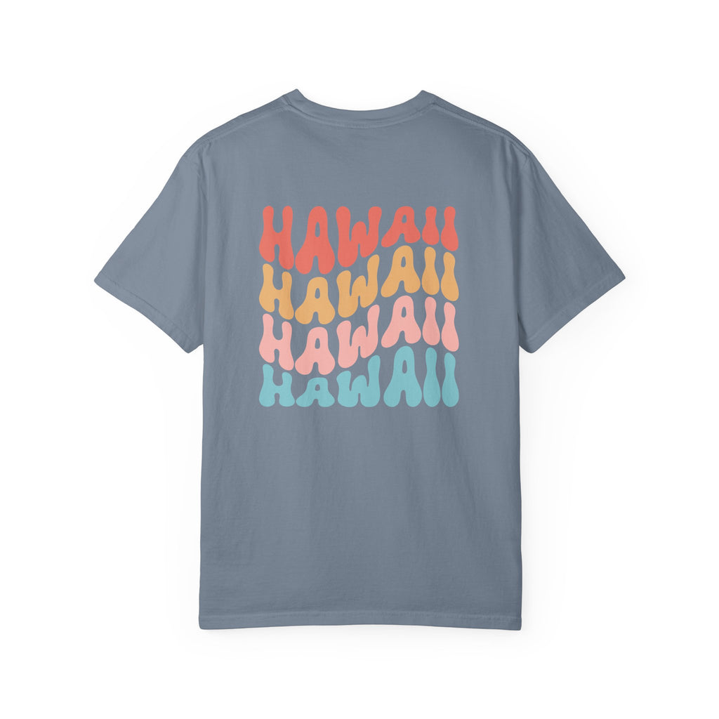 Hawaii Aloha Rainbow Colorful Wavy Island Tee