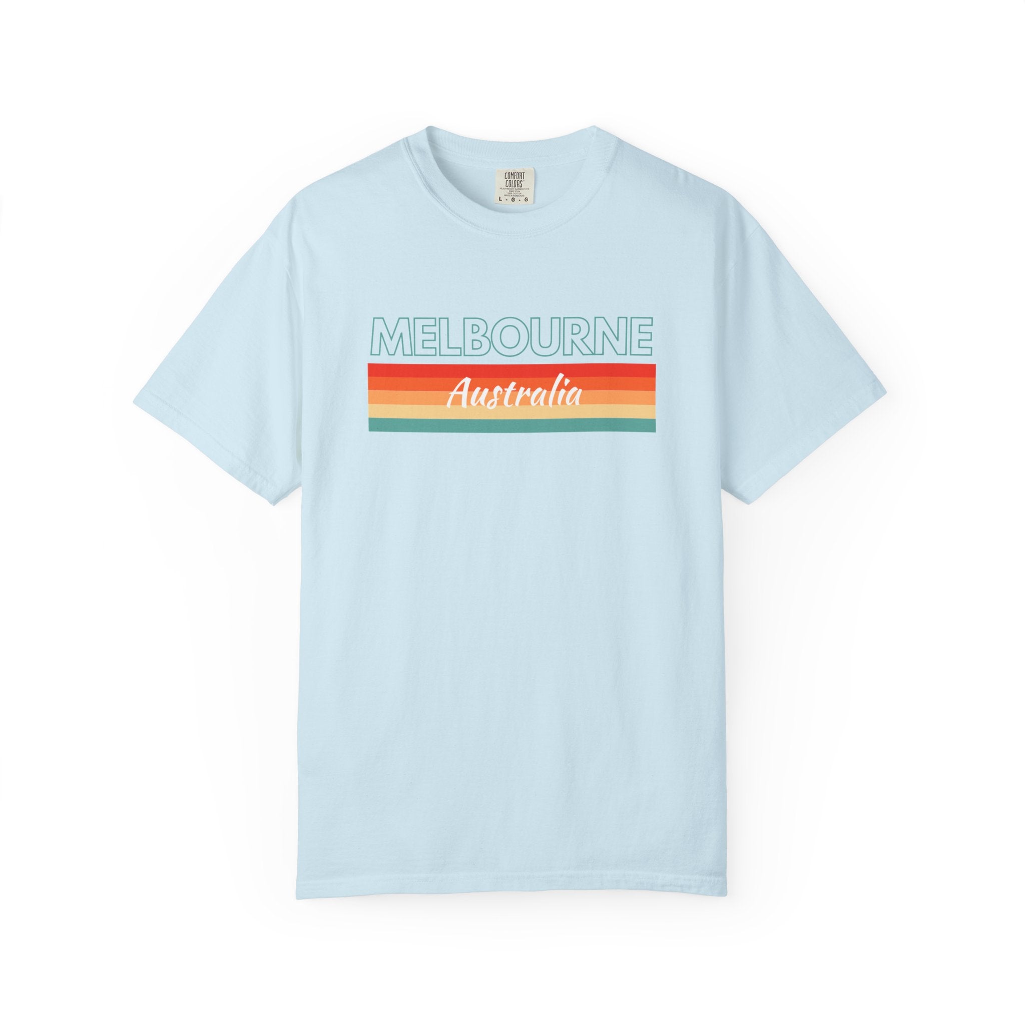 Melbourne Australia Rainbow Banner Colorful Tee