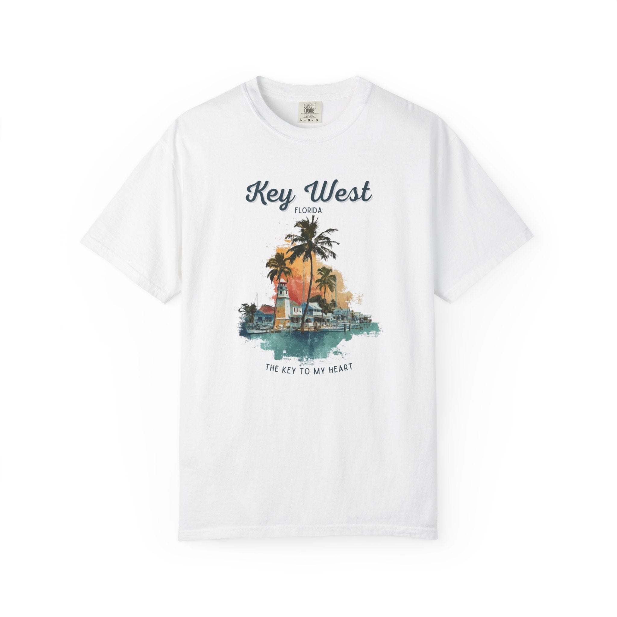 Key West Sunset Lighthouse Beach Travel Tee