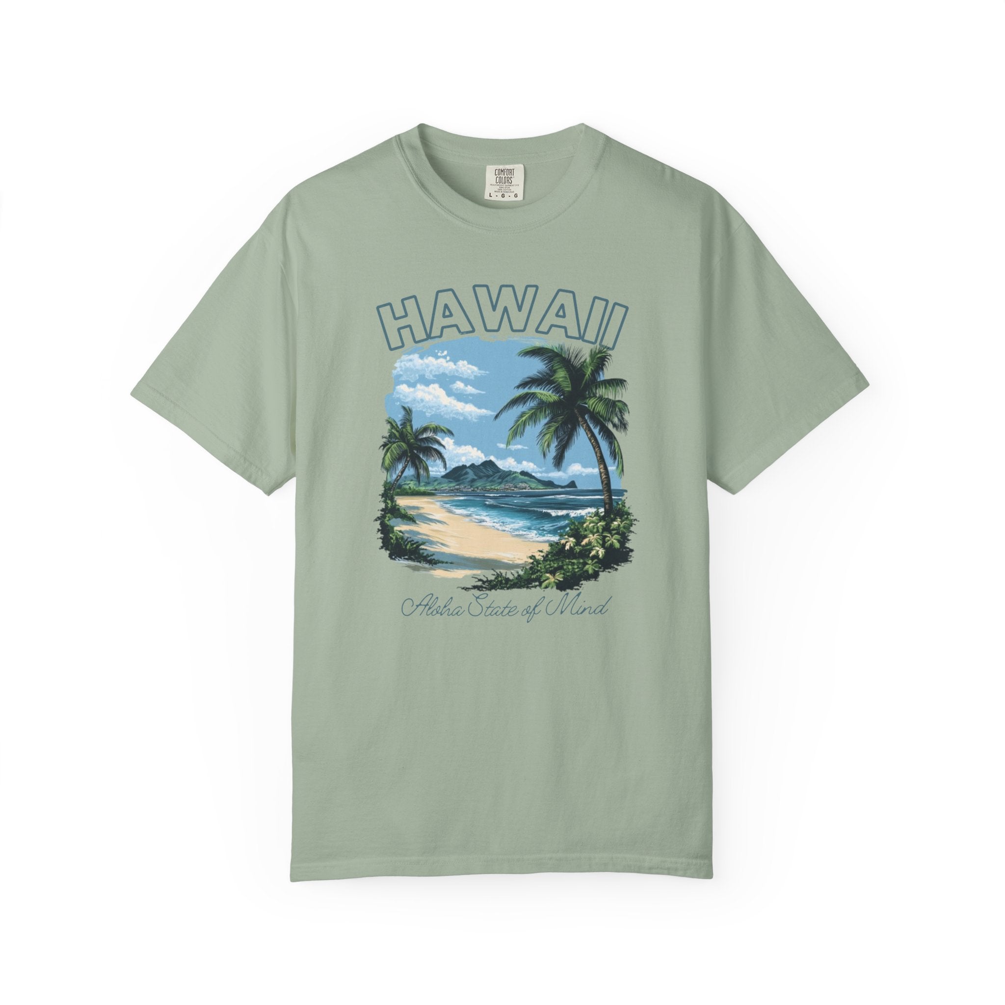 Hawaii Aloha State of Mind Beach Palm Tee