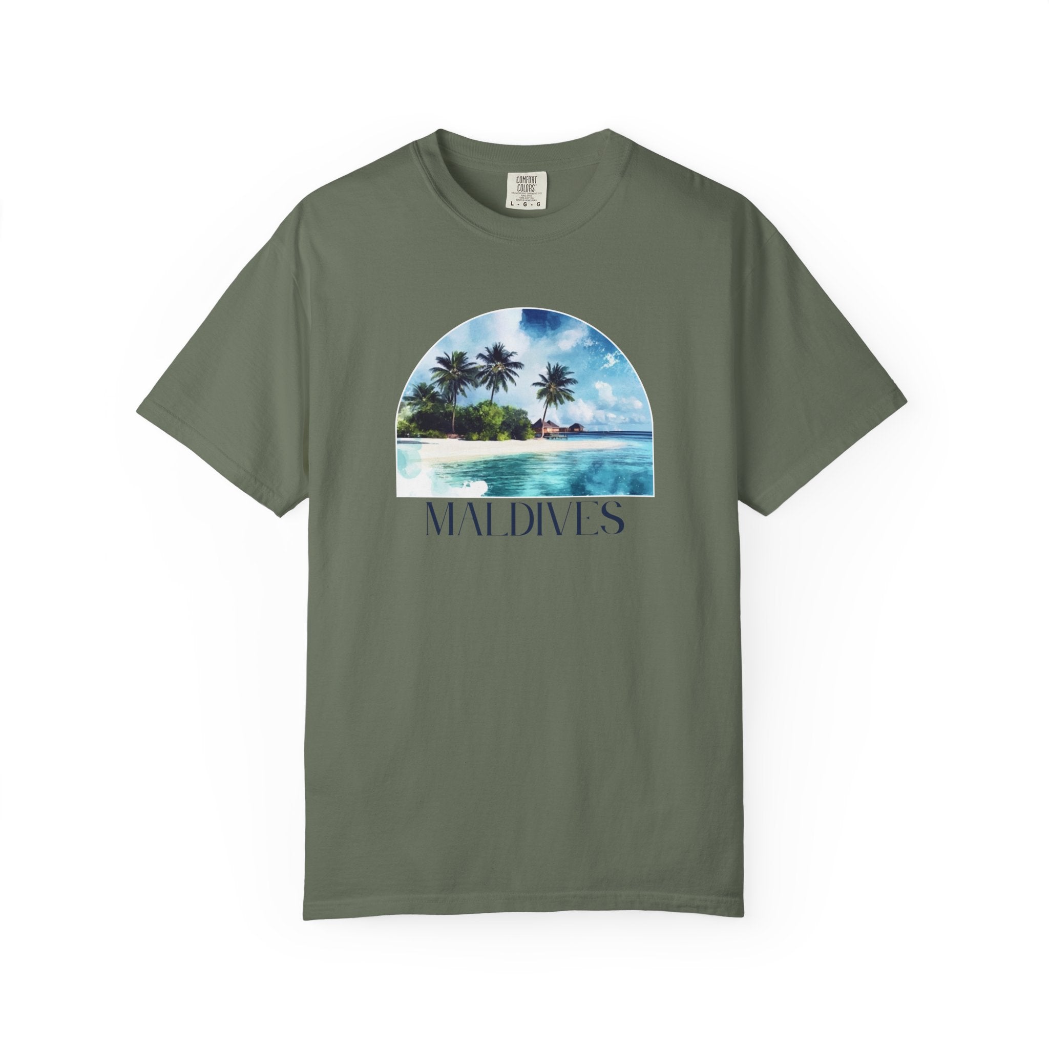 Maldives Palm Trees Beach Tropical Paradise Tee