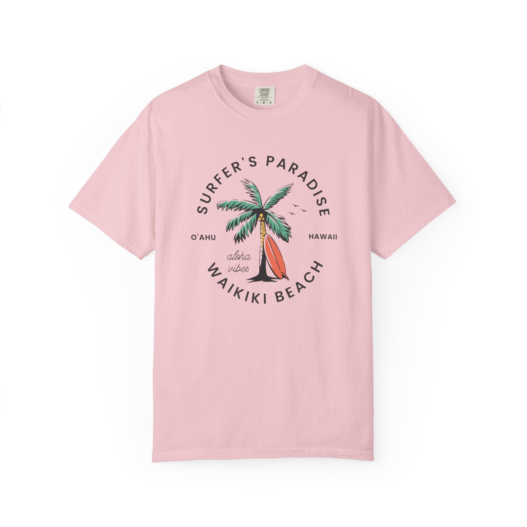 Waikiki Beach Hawaii Aloha Vibes Surf Paradise Tee