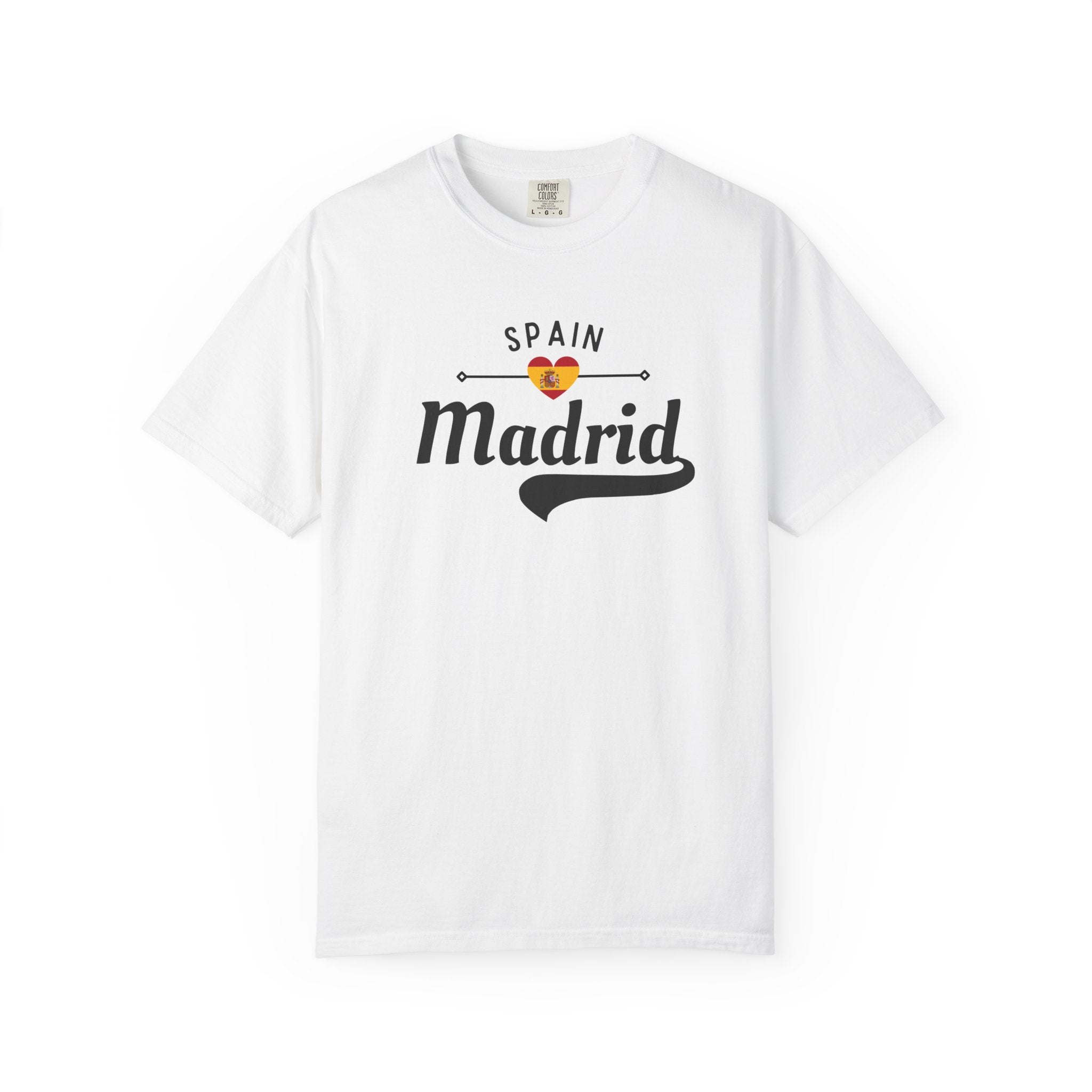 Madrid Spain Flag Heart Spanish Pride Tee