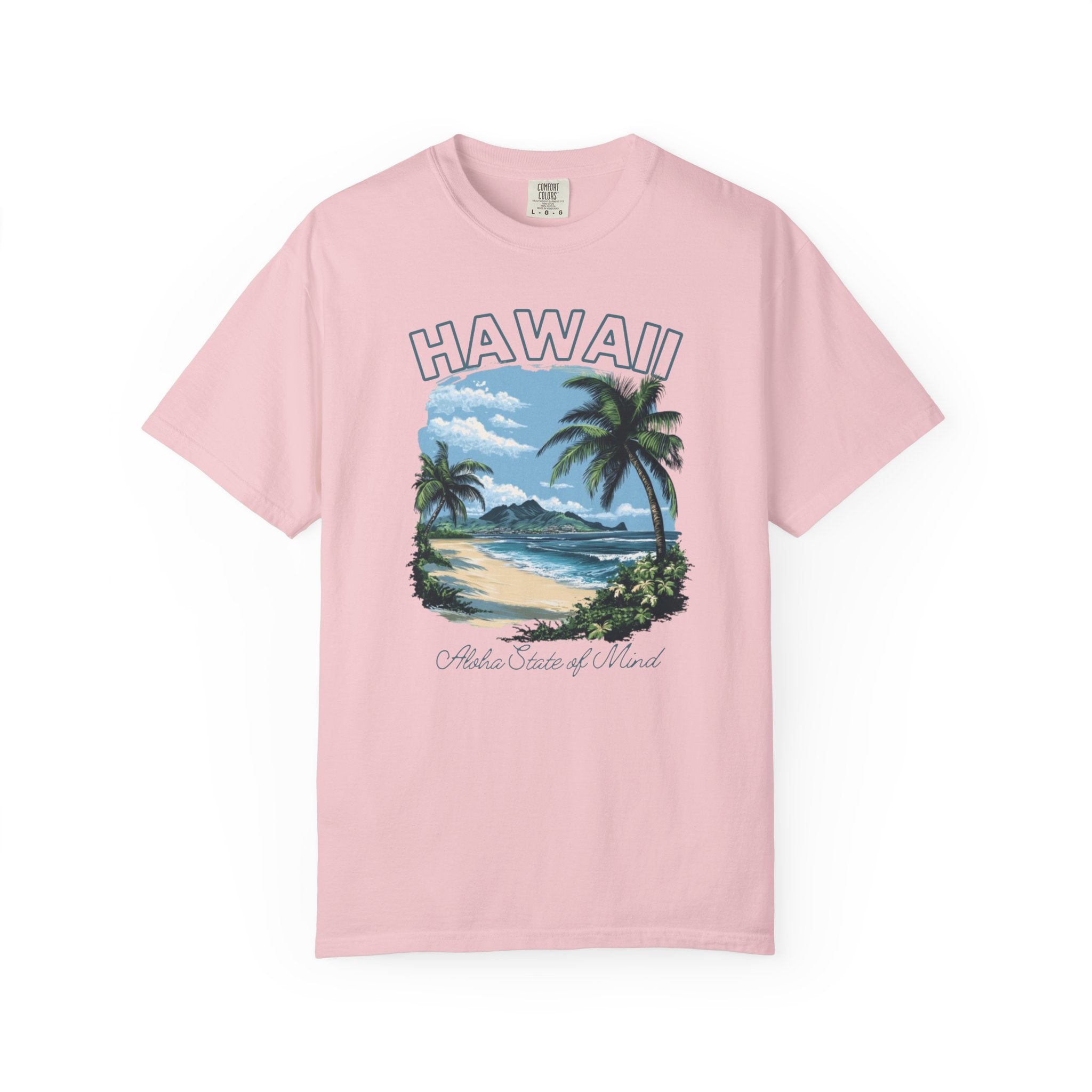 Hawaii Aloha State of Mind Beach Palm Tee