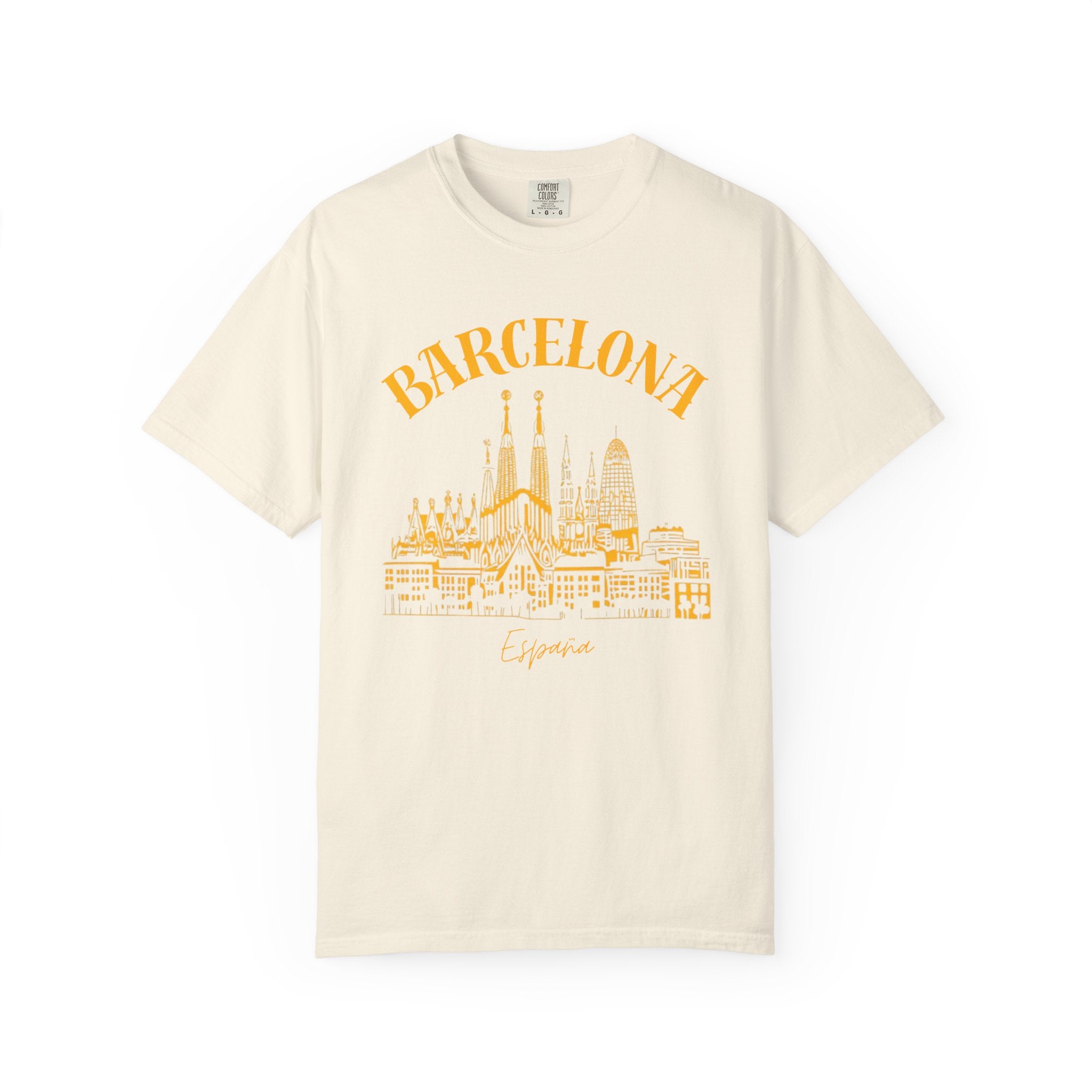 Barcelona Spain Minimalist Skyline Travel Tee