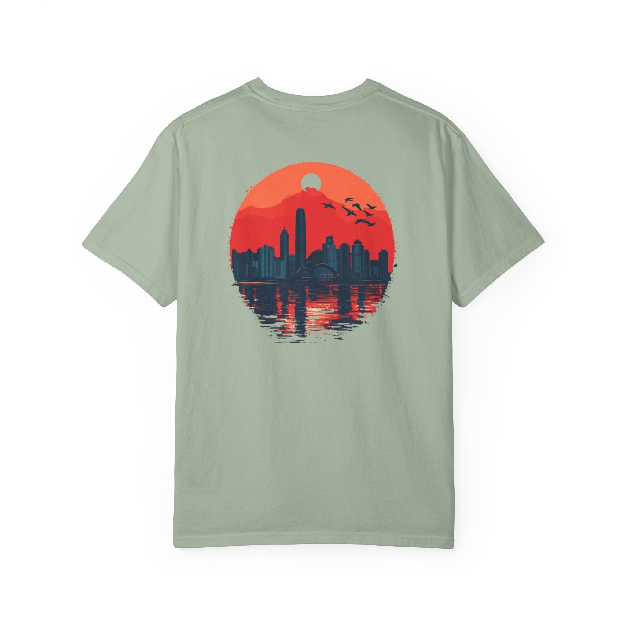 Hong Kong Cityscape Skyline Back Print Tee