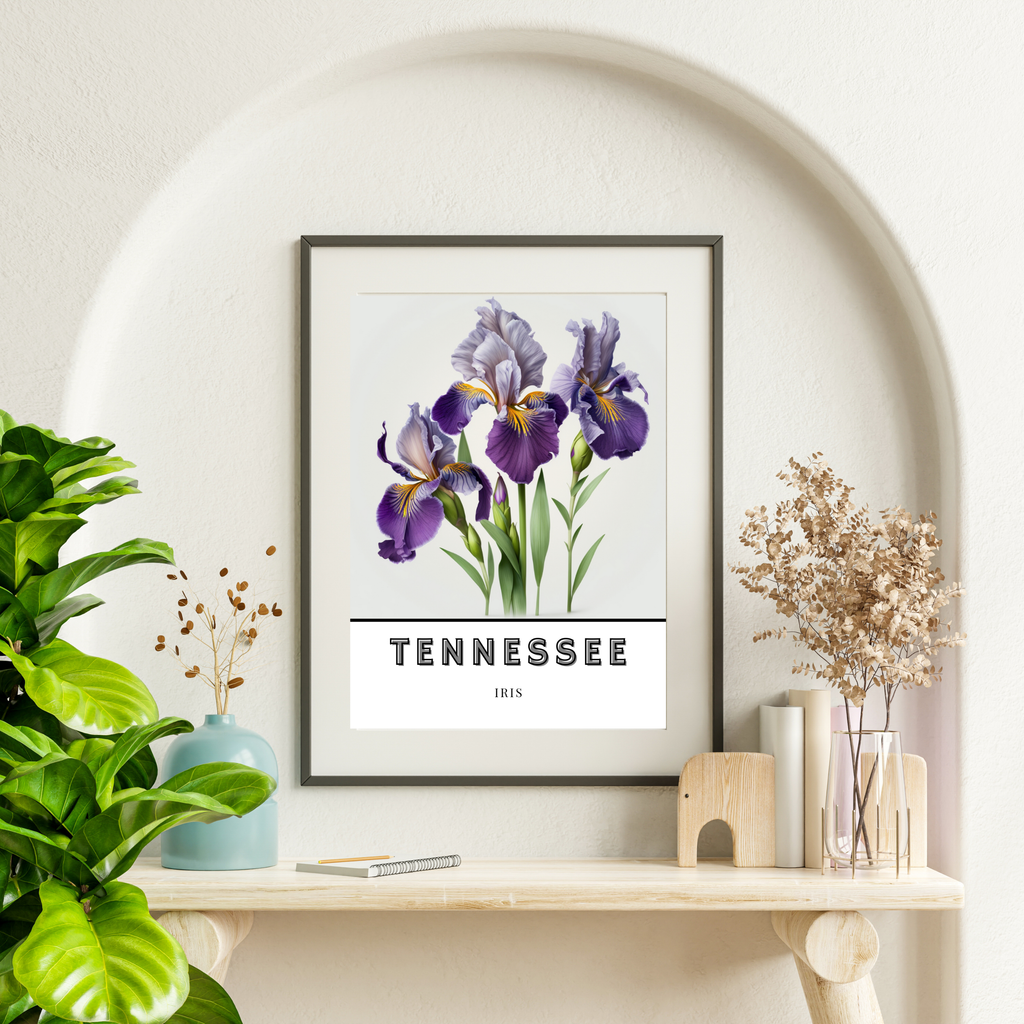 Tennessee State Flower Poster - Iris Watercolor Print