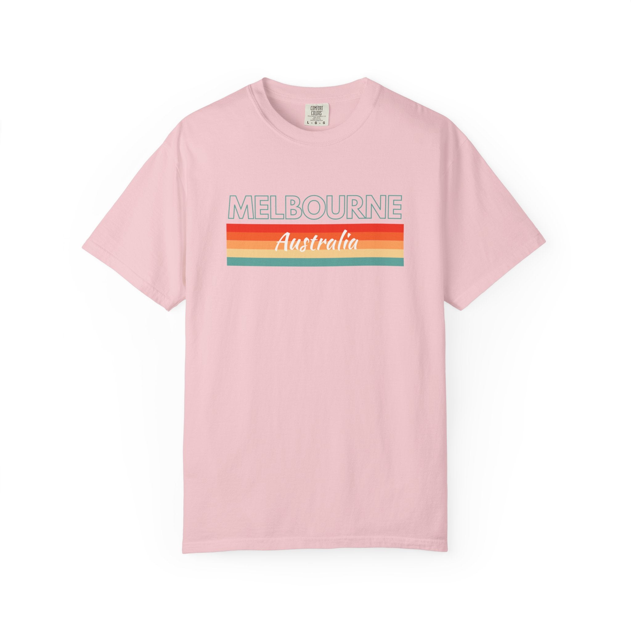 Melbourne Australia Rainbow Banner Colorful Tee