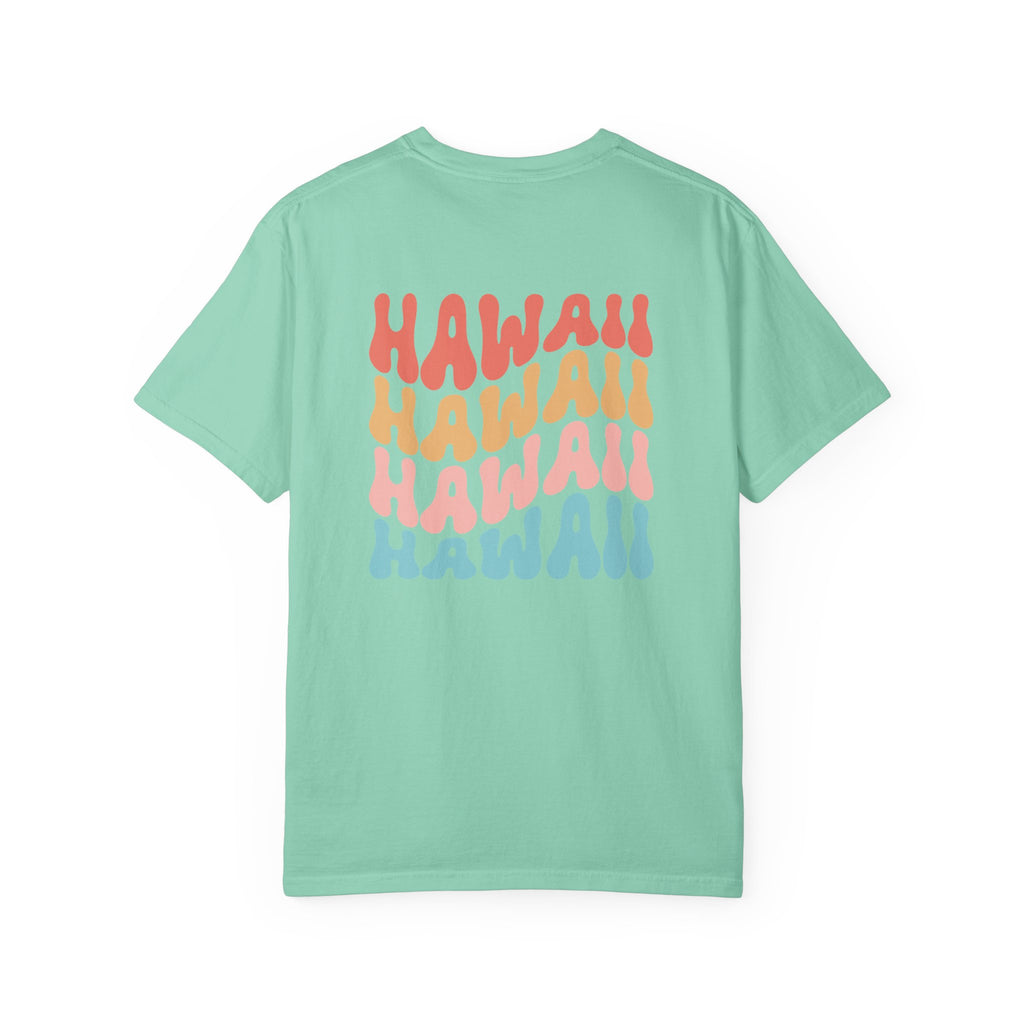Hawaii Aloha Rainbow Colorful Wavy Island Tee